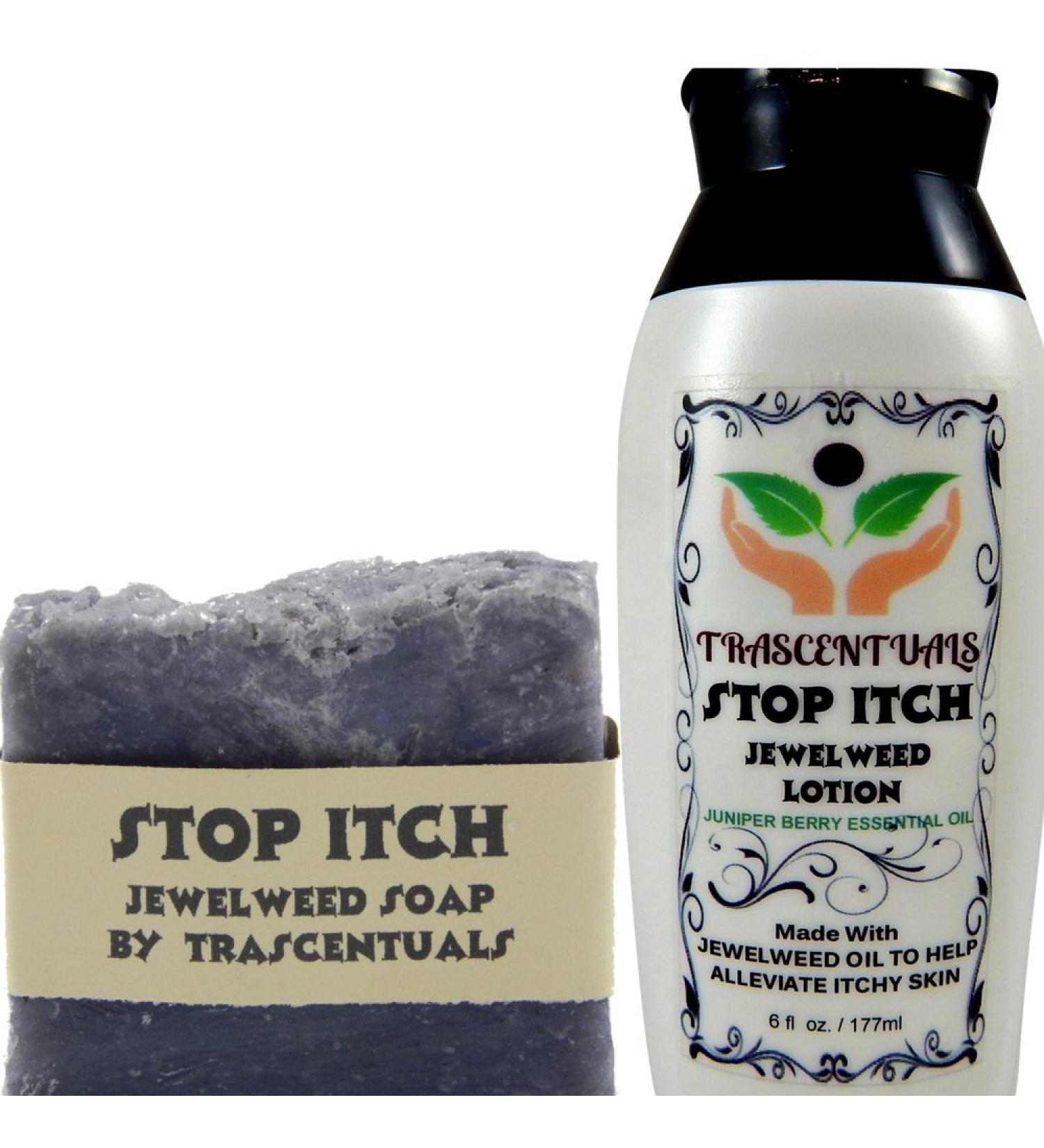 Trascentuals Stop Itch Combo: Jewelweed Lotion & Soap for Natural Itch Relief - Juniper Berry Essential Oil - Buy Online on GoSupps.com