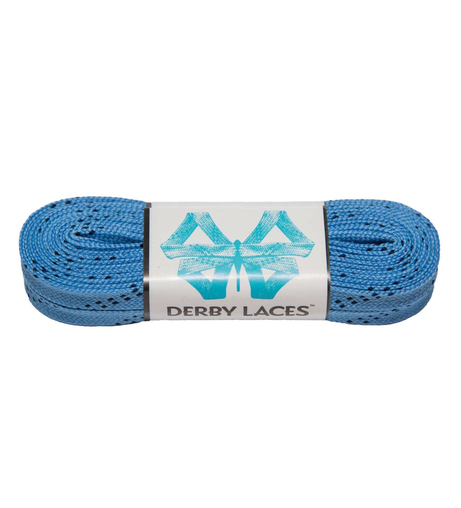 Derby Laces Sky Blue - Flat, 10mm Wide, for Boots, Skates, Roller Derby, and Hockey Skates 120 Inch / 305 cm