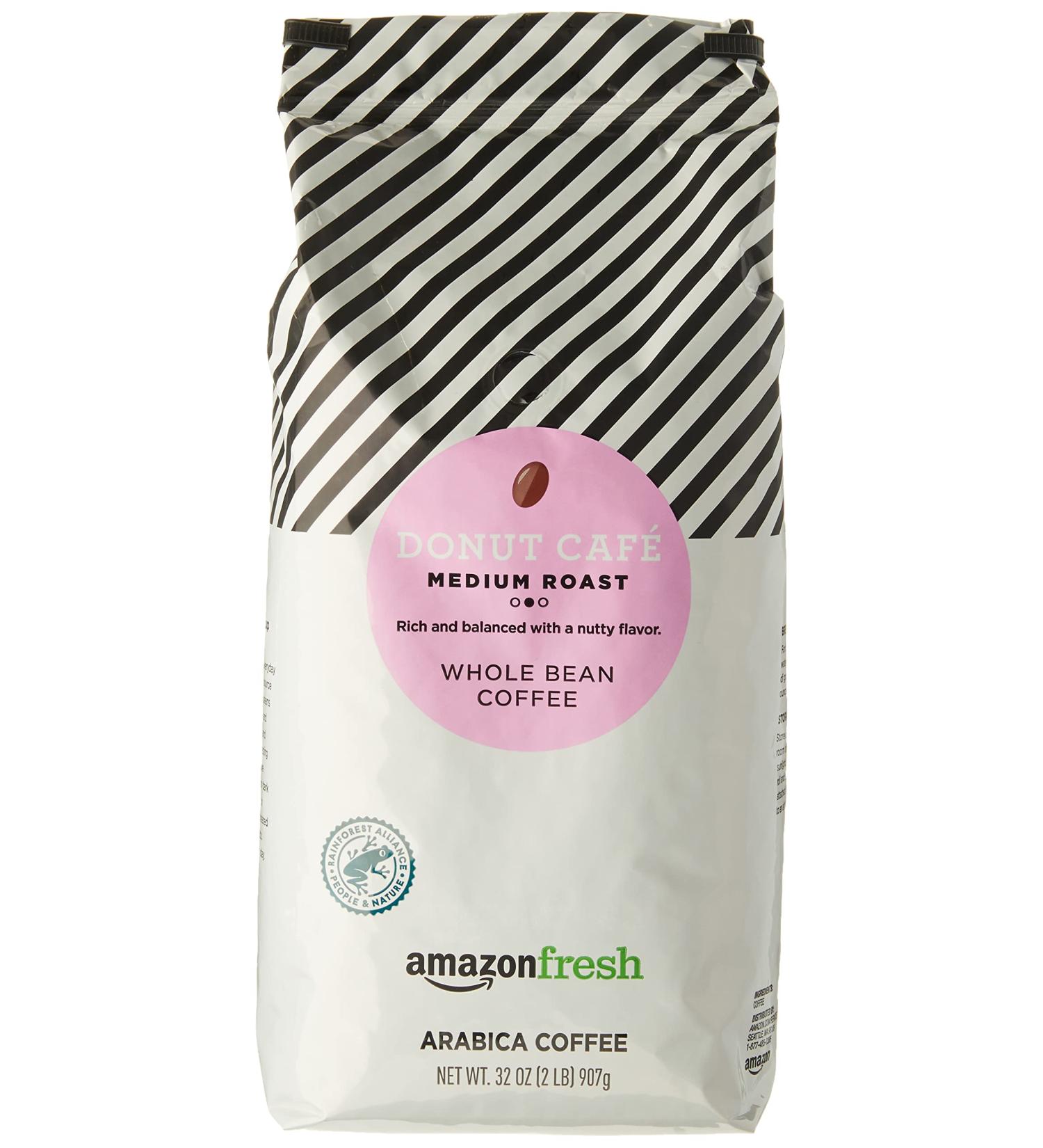 AmazonFresh Donut Cafe Whole Bean Coffee - Medium Roast - 32 Ounce - Buy Online on GoSupps.com