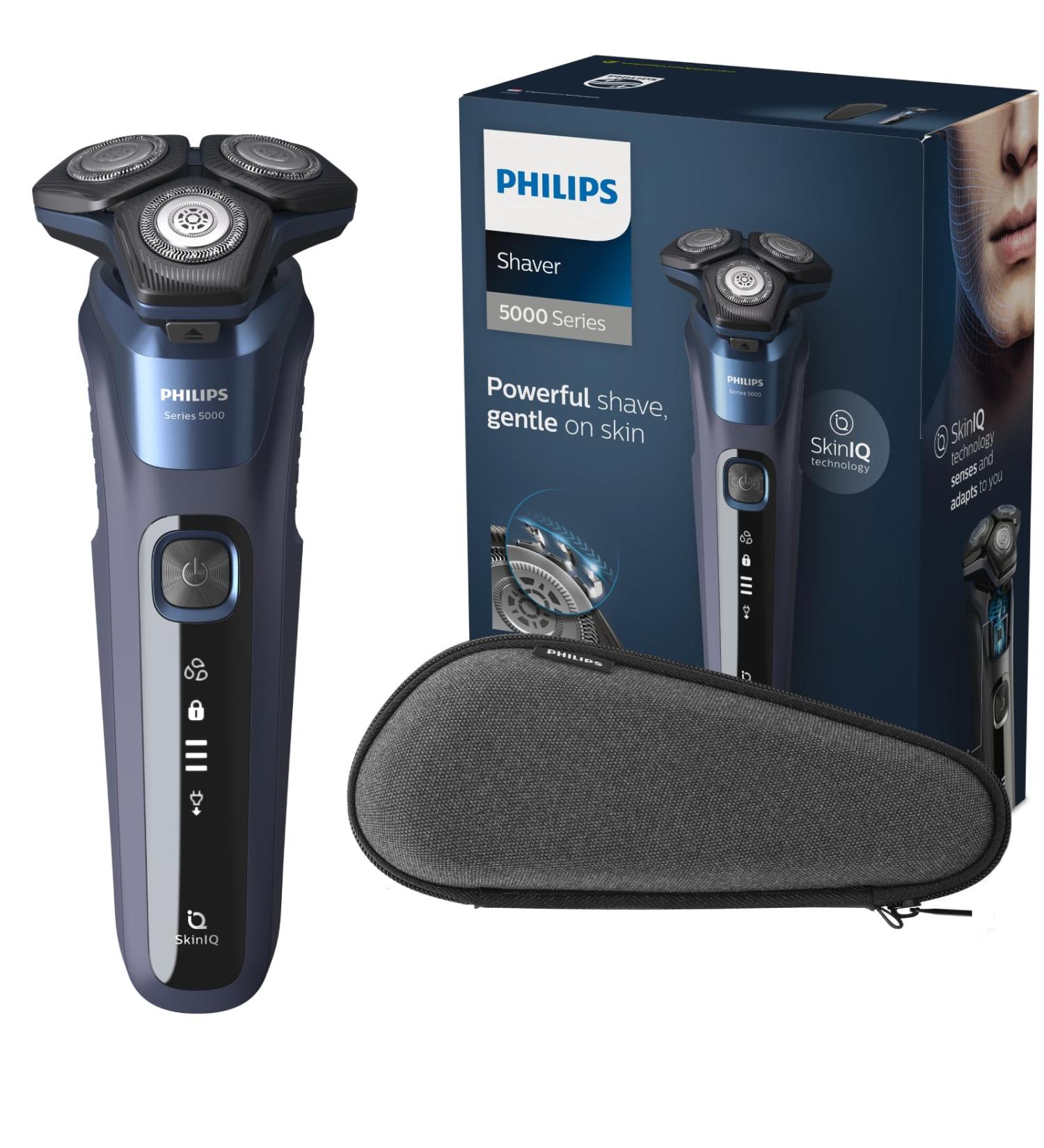 Philips S5585/30 Series 5000 Men's Electric Shaver - Blue | Dry & Wet Shaving - Buy Online on GoSupps.com