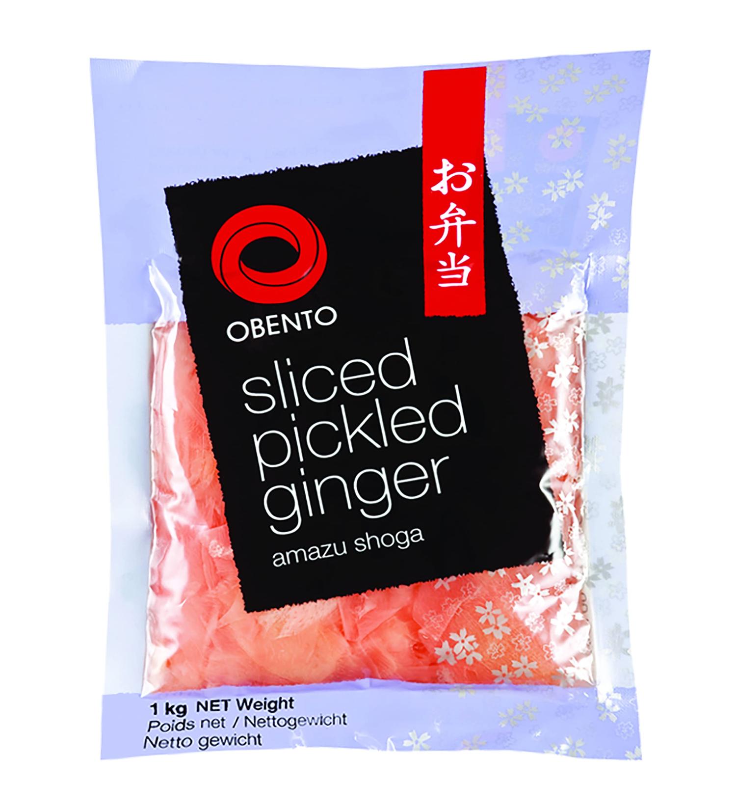Obento Sliced Pickled Ginger Pink - 1 kg | Authentic Pickled Ginger Slices for Sushi & Asian Dishes - Shop Now! - Buy Online on GoSupps.com