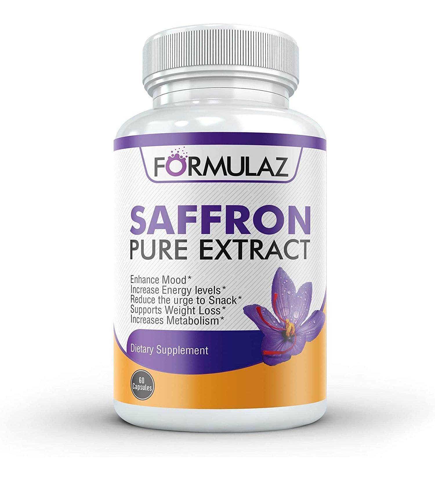 Saffron Supplement 88.5mg - Natural Appetite Suppressant for Heart & Eye Health, Mood & Metabolism Boost - Buy Online on GoSupps.com