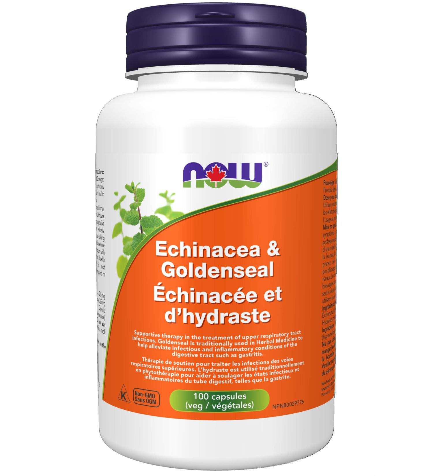 NOW Echinacea and Goldseal (225 mg - 100 caps) - Buy Online on GoSupps.com