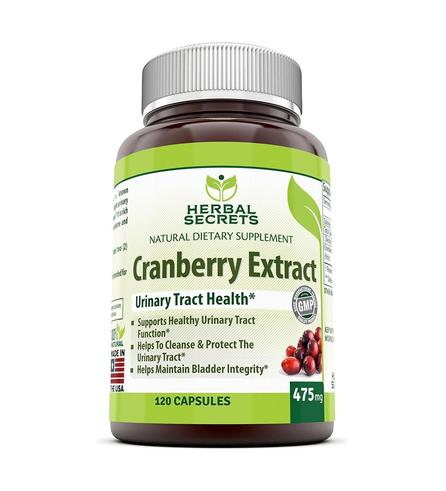 Herbal Secrets Cranberry Extract 475 Mg 120 Capsules