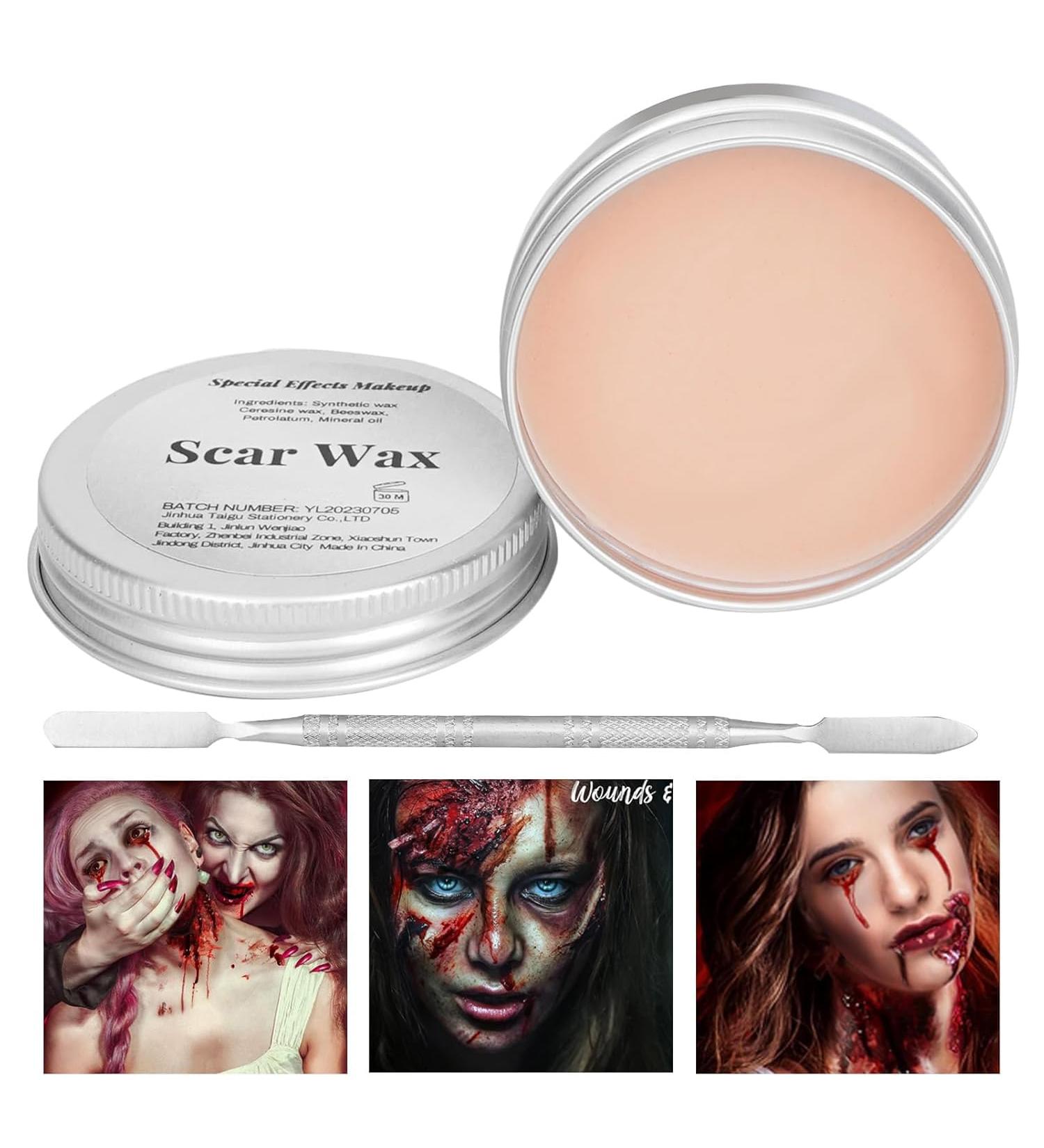 Buy Scar Wax Kit SFX Makeup - Fake Molding Wound Skin Wax for Halloween & Cosplay - Includes Spatula - Buy Online on GoSupps.com