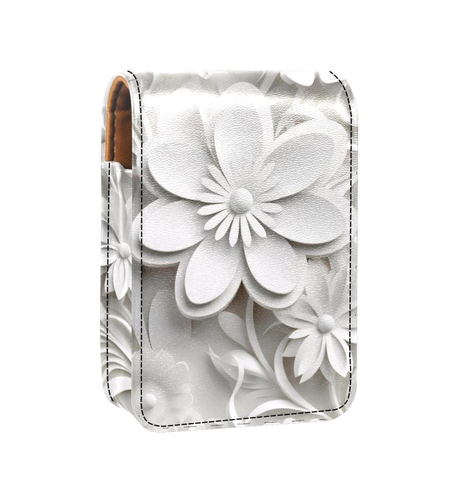 Travel Lipstick Organizer Case - Portable Makeup Bag with Mirror | Floral Pattern | International Shipping - Buy Online on GoSupps.com