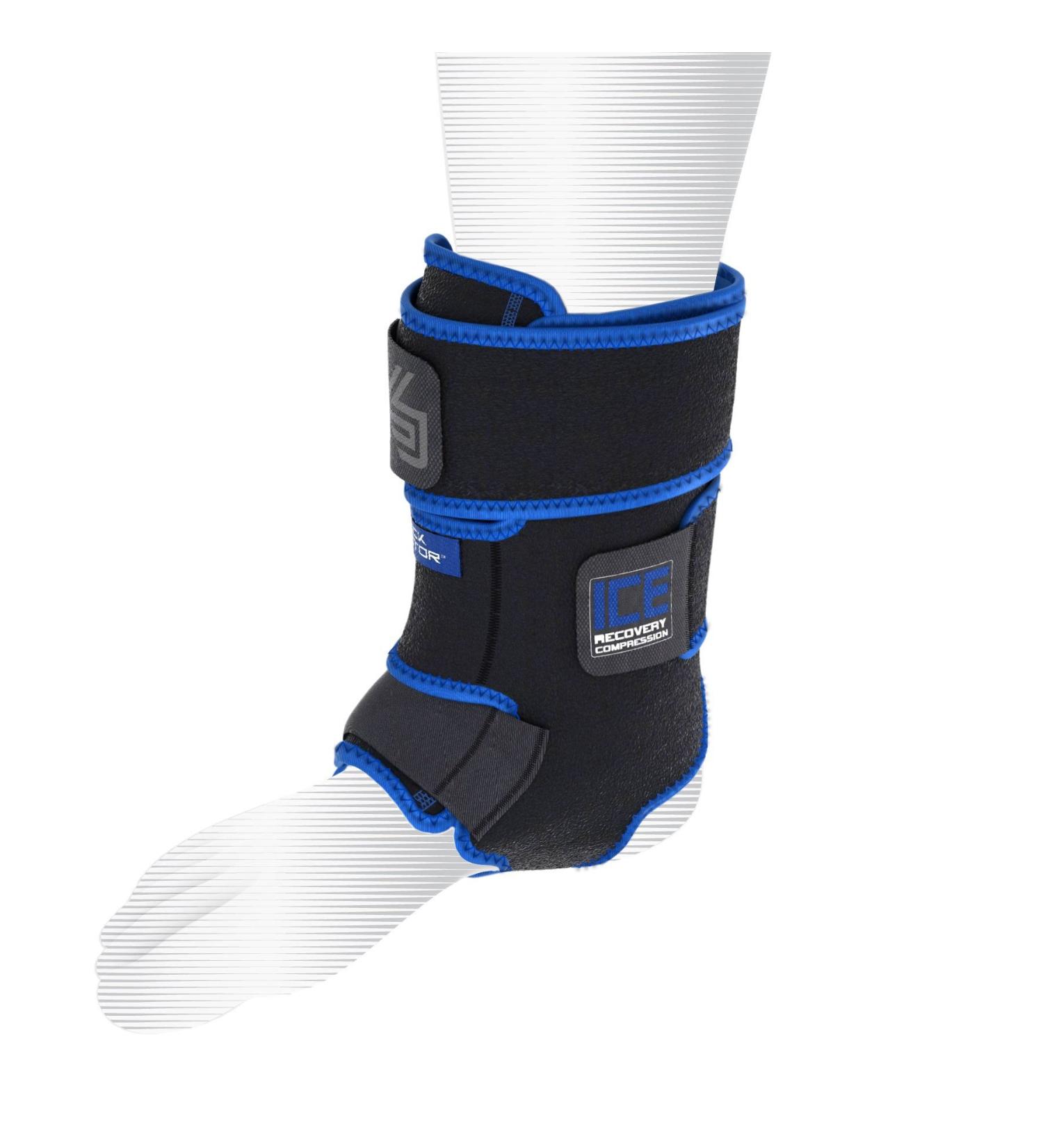 Shock Doctor 752-01-10 ICE Recovery Compression Ankle Wrap - Black Adult S/M | Best for Sports Injury Recovery & Support - Buy Online on GoSupps.com