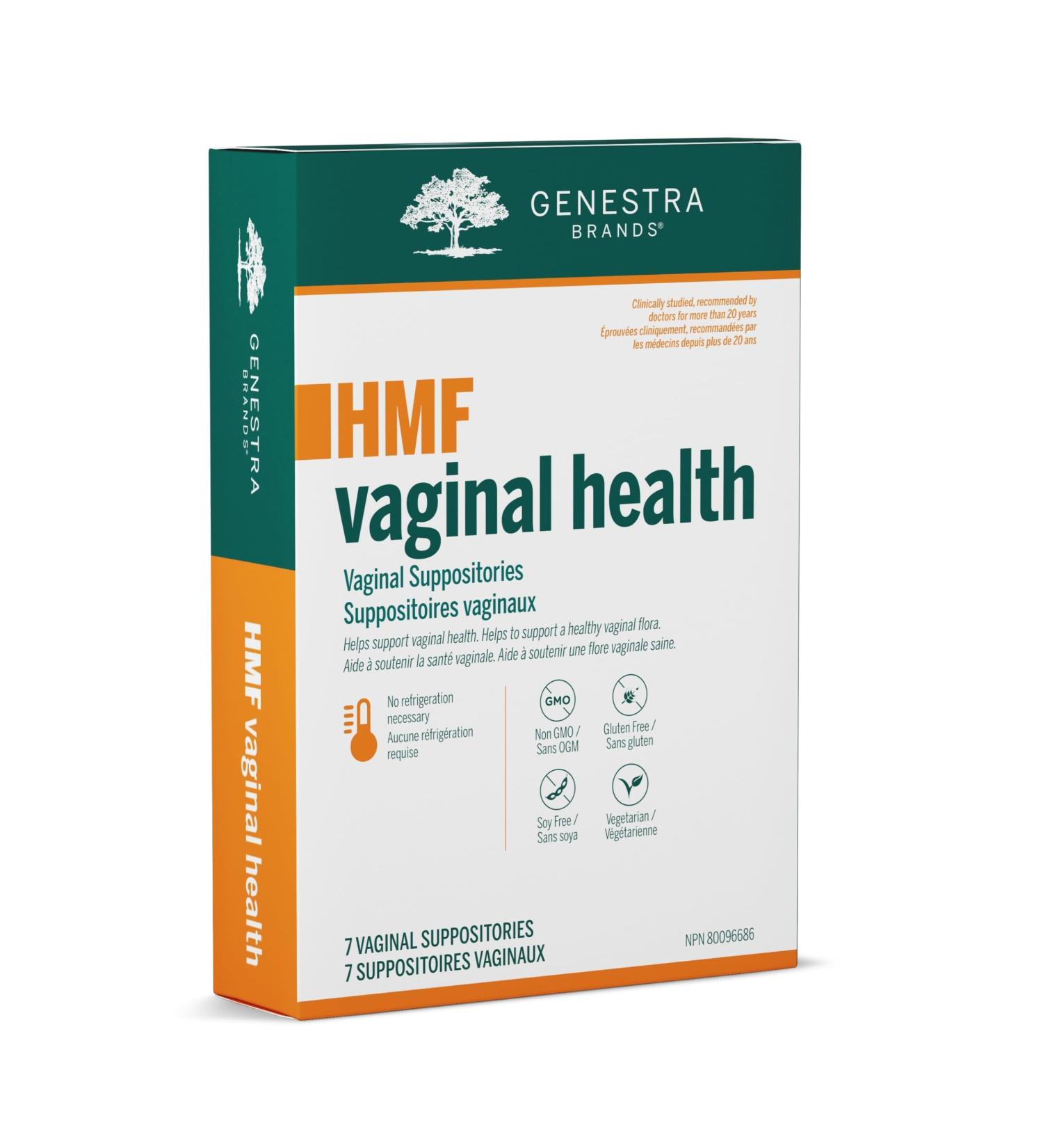 Genestra Brands HMF Vaginal Health | Suppositories to Support Vaginal Health and Healthy Vaginal Flora* | 7 Vaginal Suppositories - Buy Online on GoSupps.com
