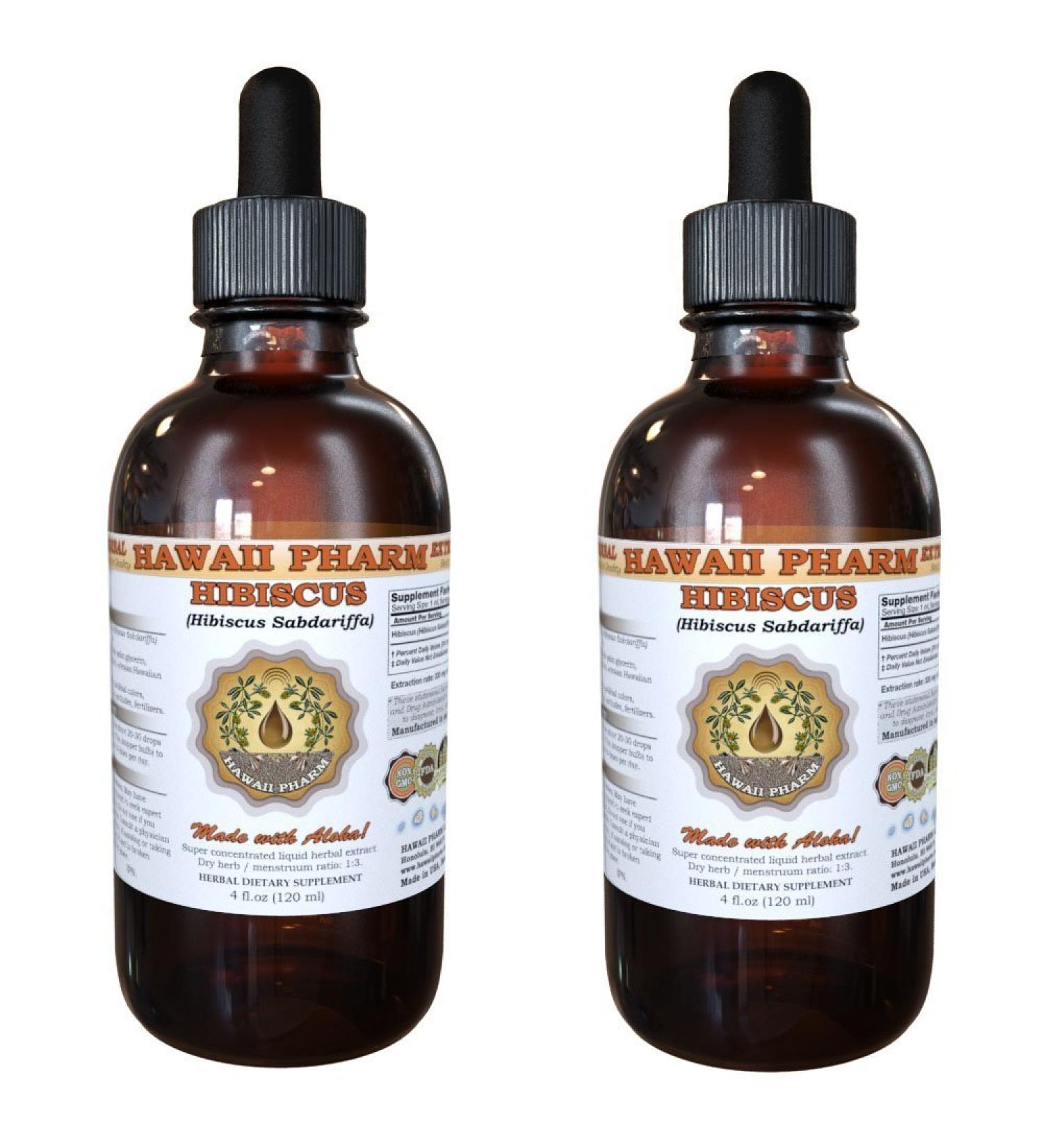 Hibiscus Liquid Extract Organic Hibiscus Flowers (Hibiscus Sabdariffa) Tincture Supplement 2x4 oz 4 Fl Oz (Pack of 2) - Buy Online on GoSupps.com