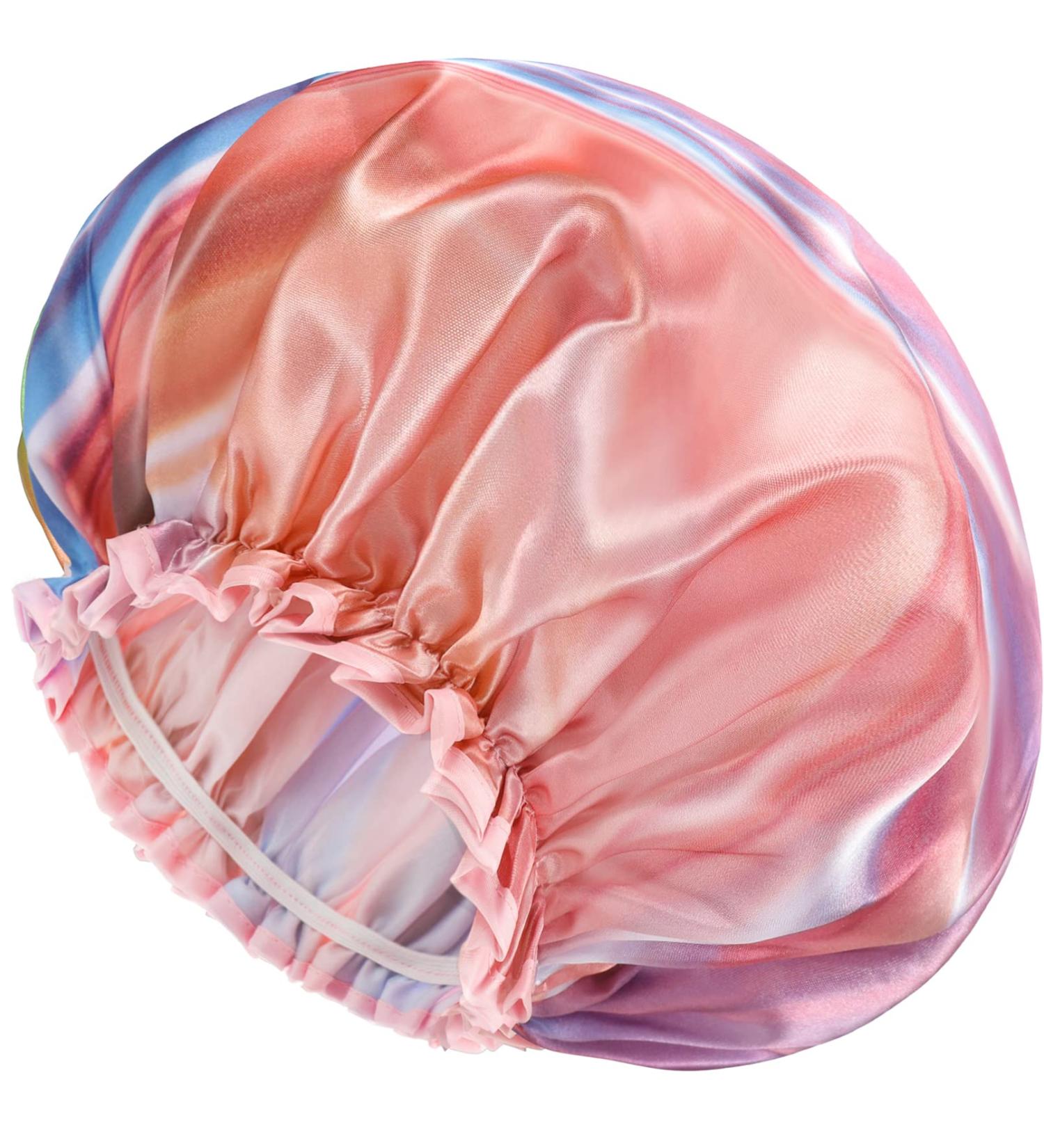 Mikimini Pink River XL Waterproof Shower Cap for Women - Oversized, Reusable & Washable - Fashionable X-Large Cap - Buy Online on GoSupps.com