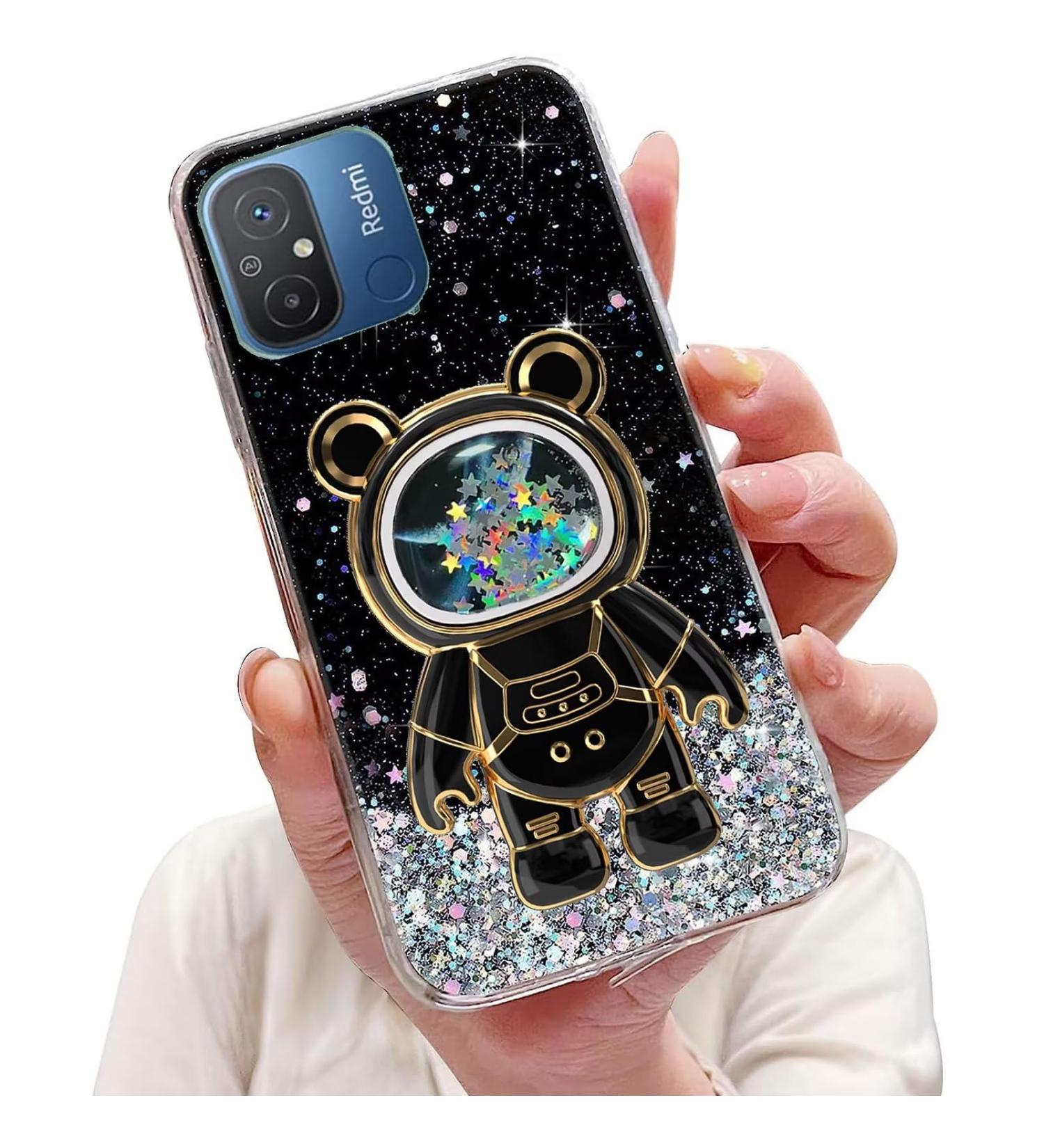 Buy Tivenfezk Nadoli Astronaut Phone Case for Xiaomi Redmi 12c - Glitter Soft Silicone Stand Shell - Buy Online on GoSupps.com