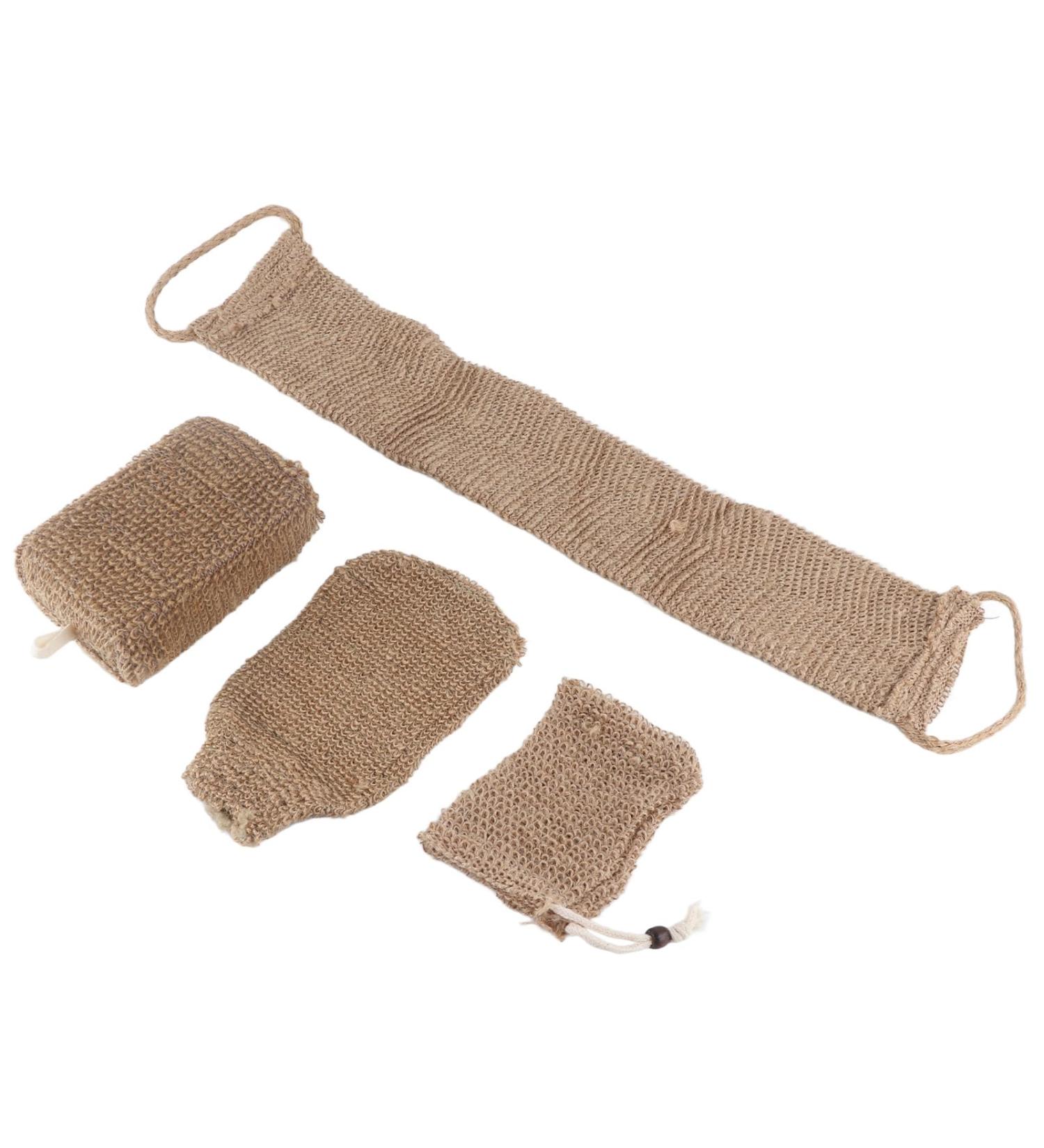Exfoliating Jute Bath Sponge & Back Scrubber - Body Scrubbers for Dead Skin Removal | International Shipping Available - Buy Online on GoSupps.com