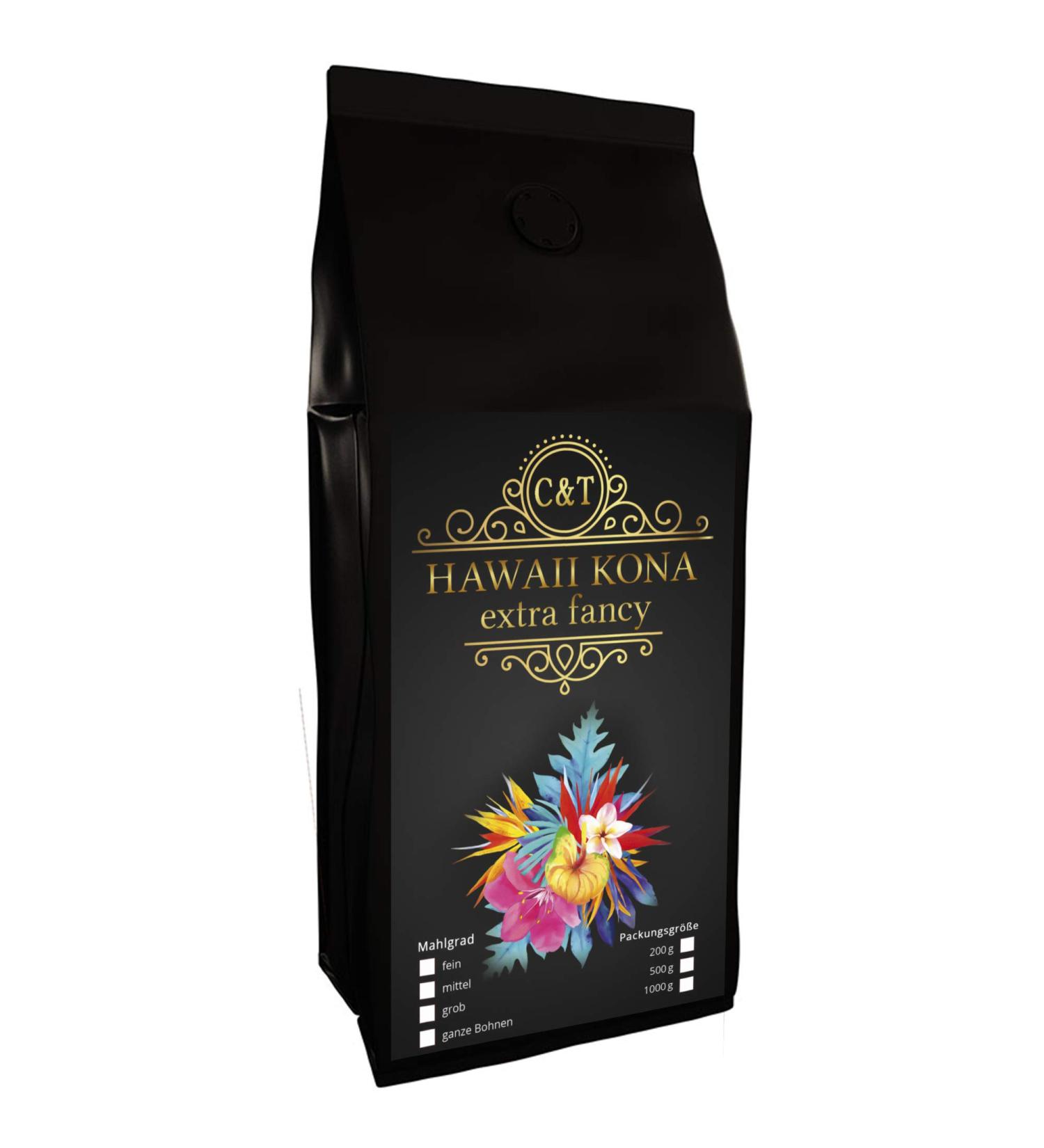 C&T Hawaii Kona Extra Fancy Coffee | 500g Pure Whole Bean Coffee - coffee beans | Coffee beans the brown gold of Hawaii - one of the best coffees in the world - Buy Online on GoSupps.com