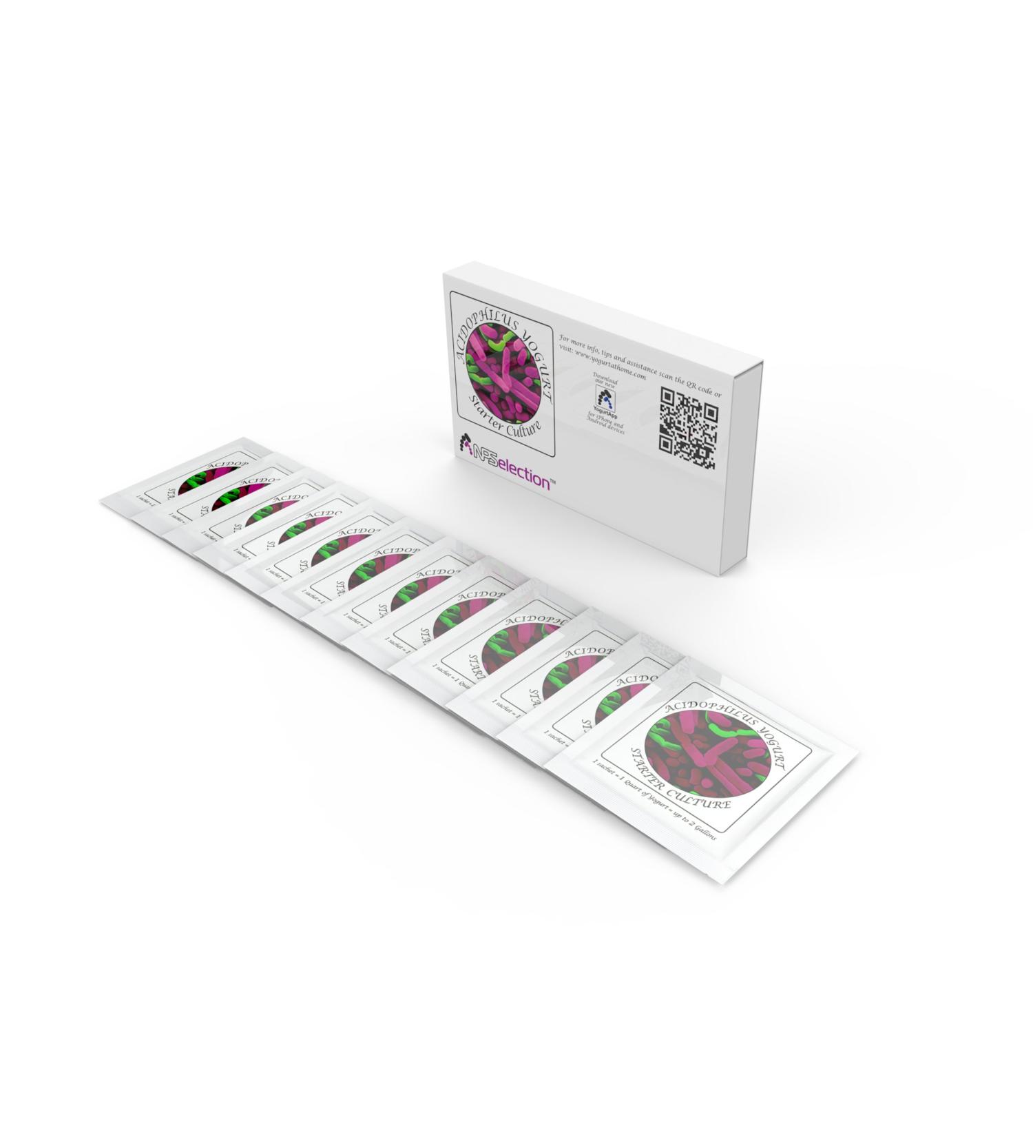 Yogurt Starter Cultures - 12 Freeze-Dried Acidophilus Sachets for Homemade Yogurt - Buy Online on GoSupps.com