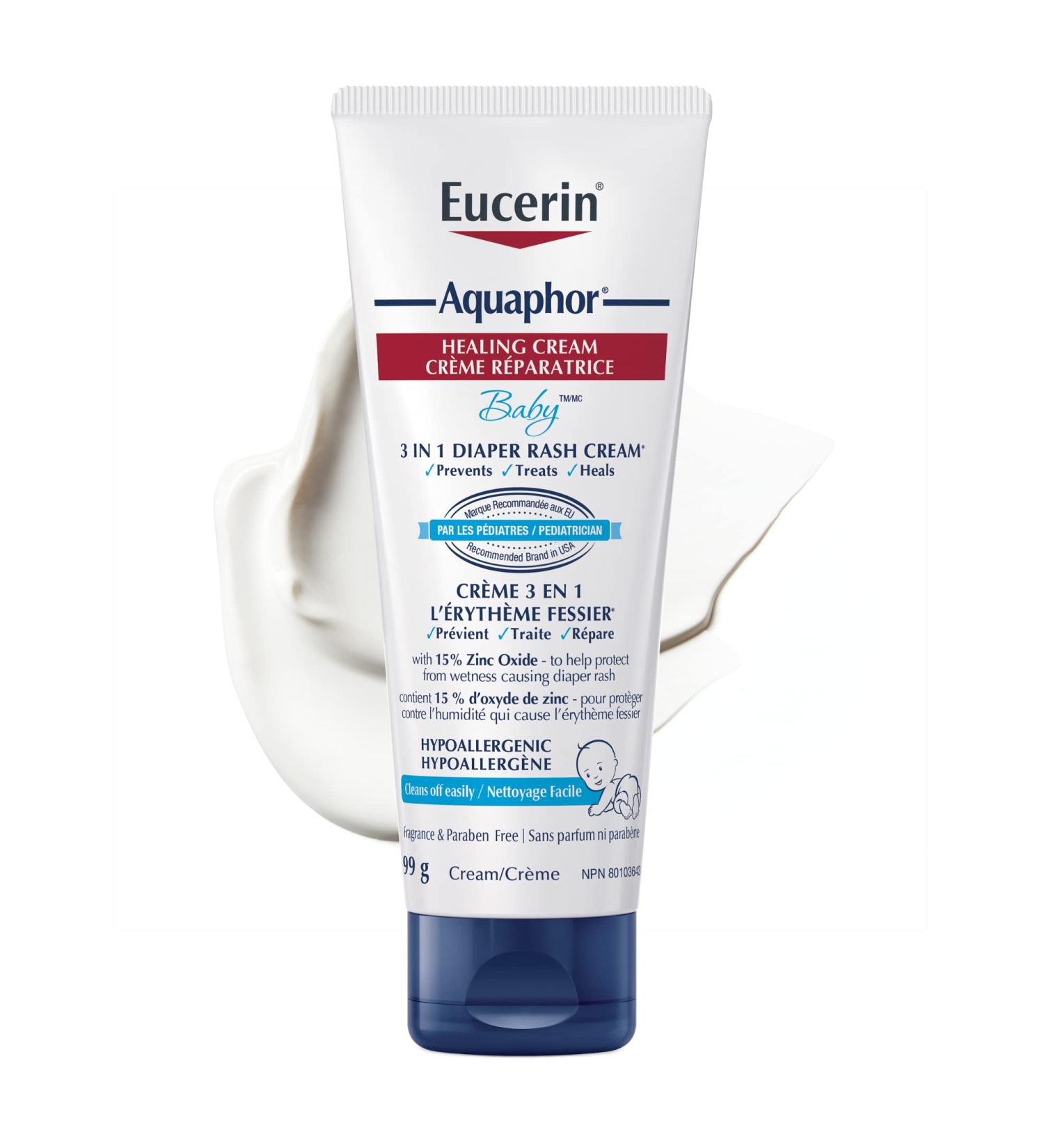 EUCERIN AQUAPHOR Baby Diaper Rash Cream for Baby's Sensitive Skin 99g | Zinc Oxide Cream | Suitable for Babies and Children | Non-sticky | Fragrance-free Cream | Recommended by U.S. Pediatricians 99 g (Pack of 1) - Buy Online on GoSupps.com