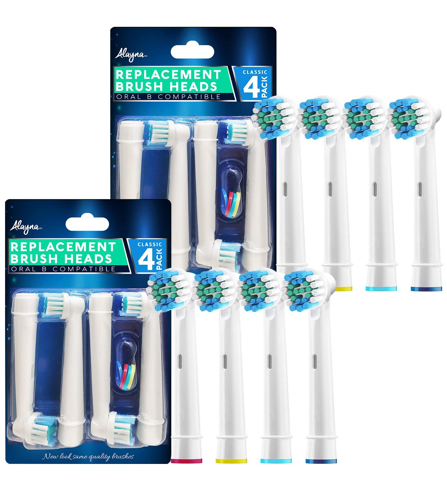 Replacement Brush Heads for Oral B Electric Toothbrush - 8 Pack Compatible with Pro 1000 & Precision Clean - Buy Online on GoSupps.com