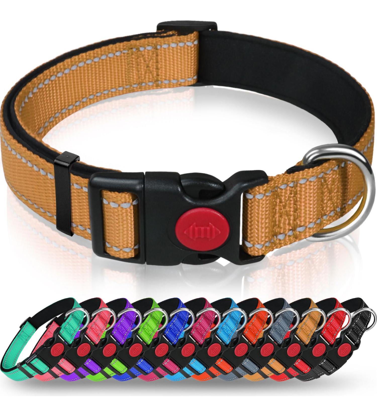 Taglory Dog Collar - Soft Padded Neoprene Nylon for Puppies | Adjustable & Reflective XS (1 Pack) - Brown - Buy Online on GoSupps.com