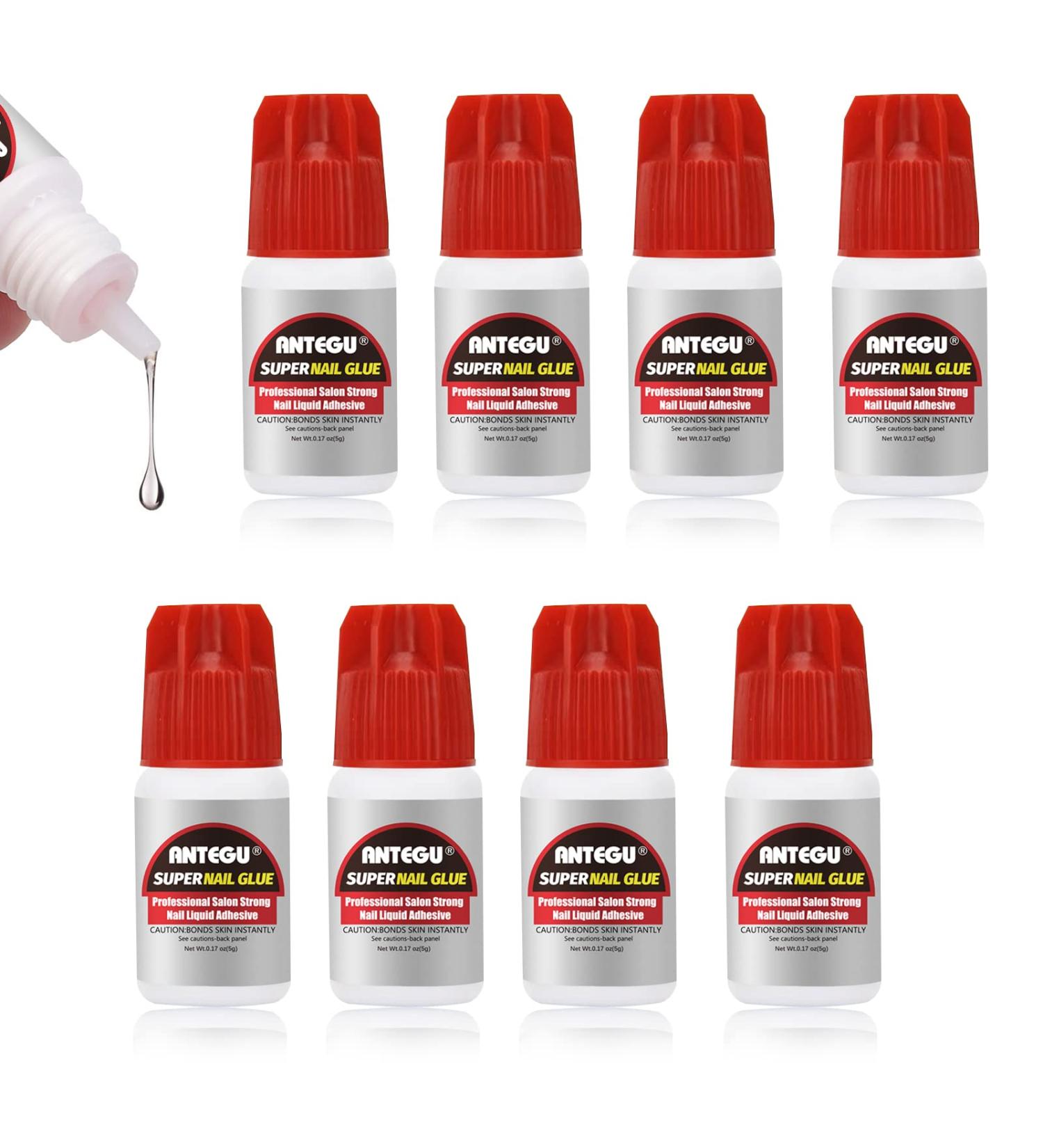 Long Lasting 8pcs*5g Nail Glue Set for Press on False Nails - Acrylic Gel Adhesive for Tips, Broken Nails & DIY - Home & Salon Use - Buy Online on GoSupps.com
