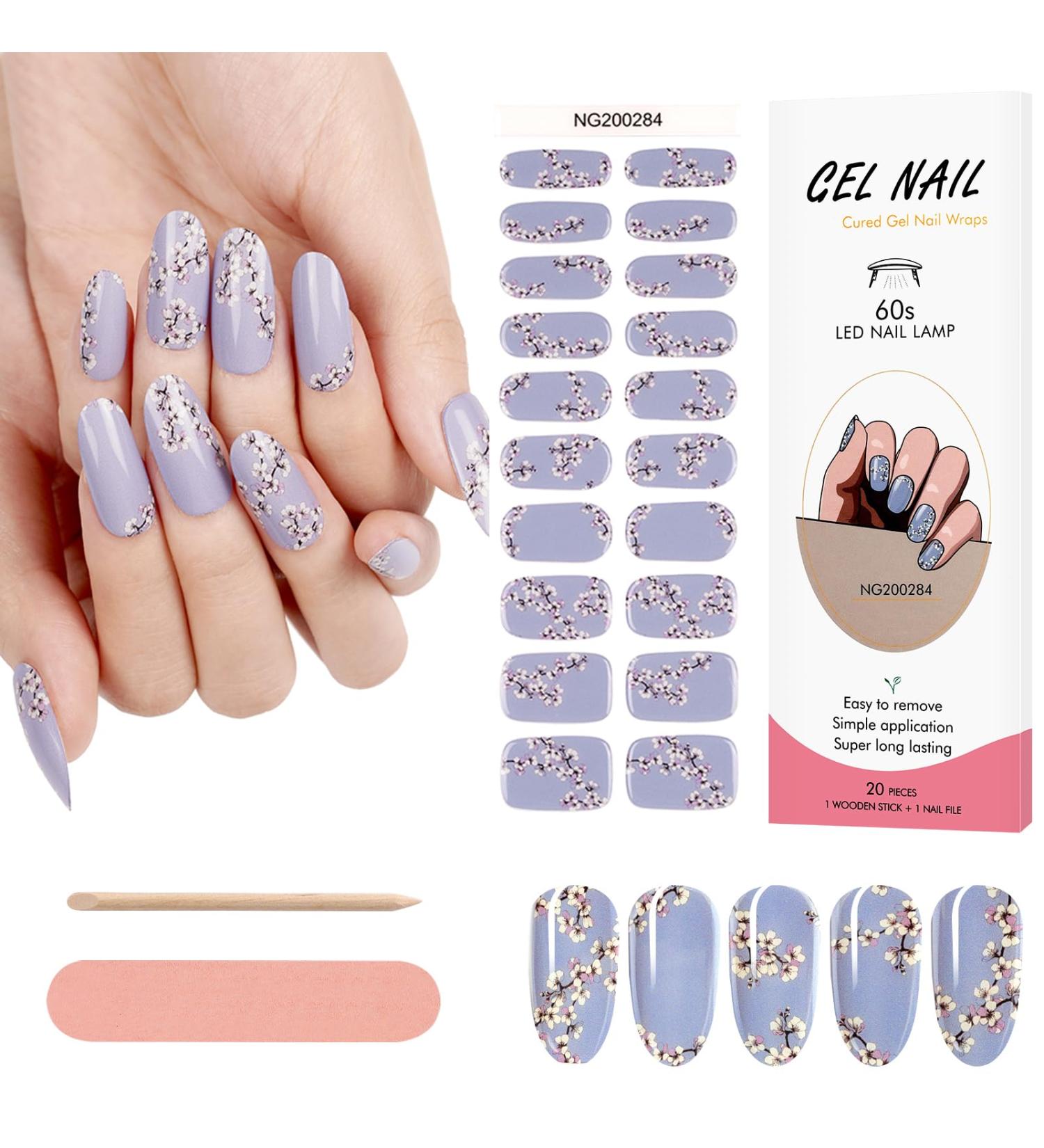 Kalolary 20PCS Nail Gel Polish Wraps | Self-Adhesive Nail Stickers with File and Stick | UV/LED Lamp Required | NJTZ-NG200284 - Buy Online on GoSupps.com