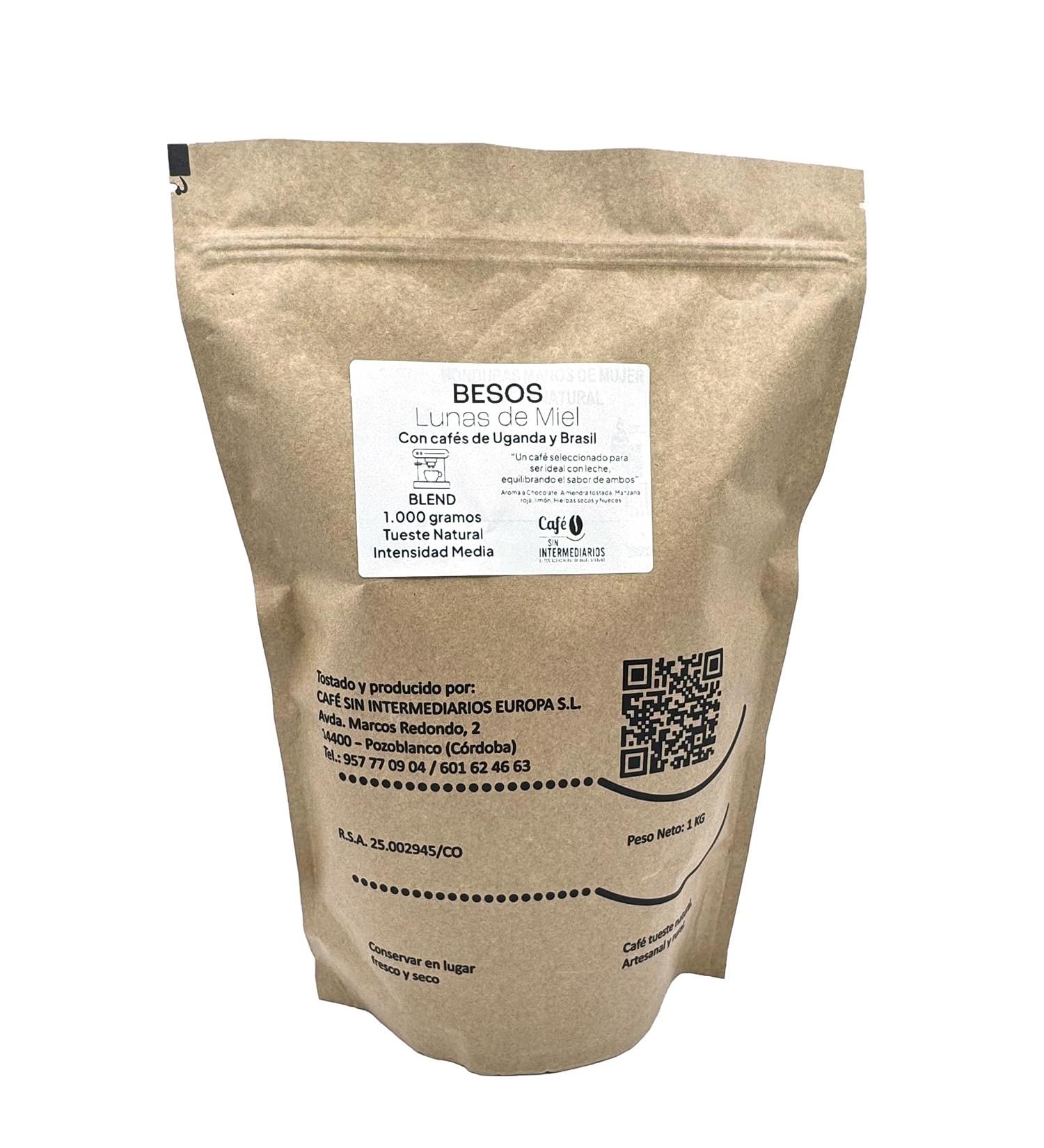 CAFE SIN INTERMEDIARIOS Colombian Coffee - Kisses for Espresso Coffee Maker 1 Kg Roasted Weekly Ground to Order and Packaged | Medium Ideal Coffee - Buy Online on GoSupps.com