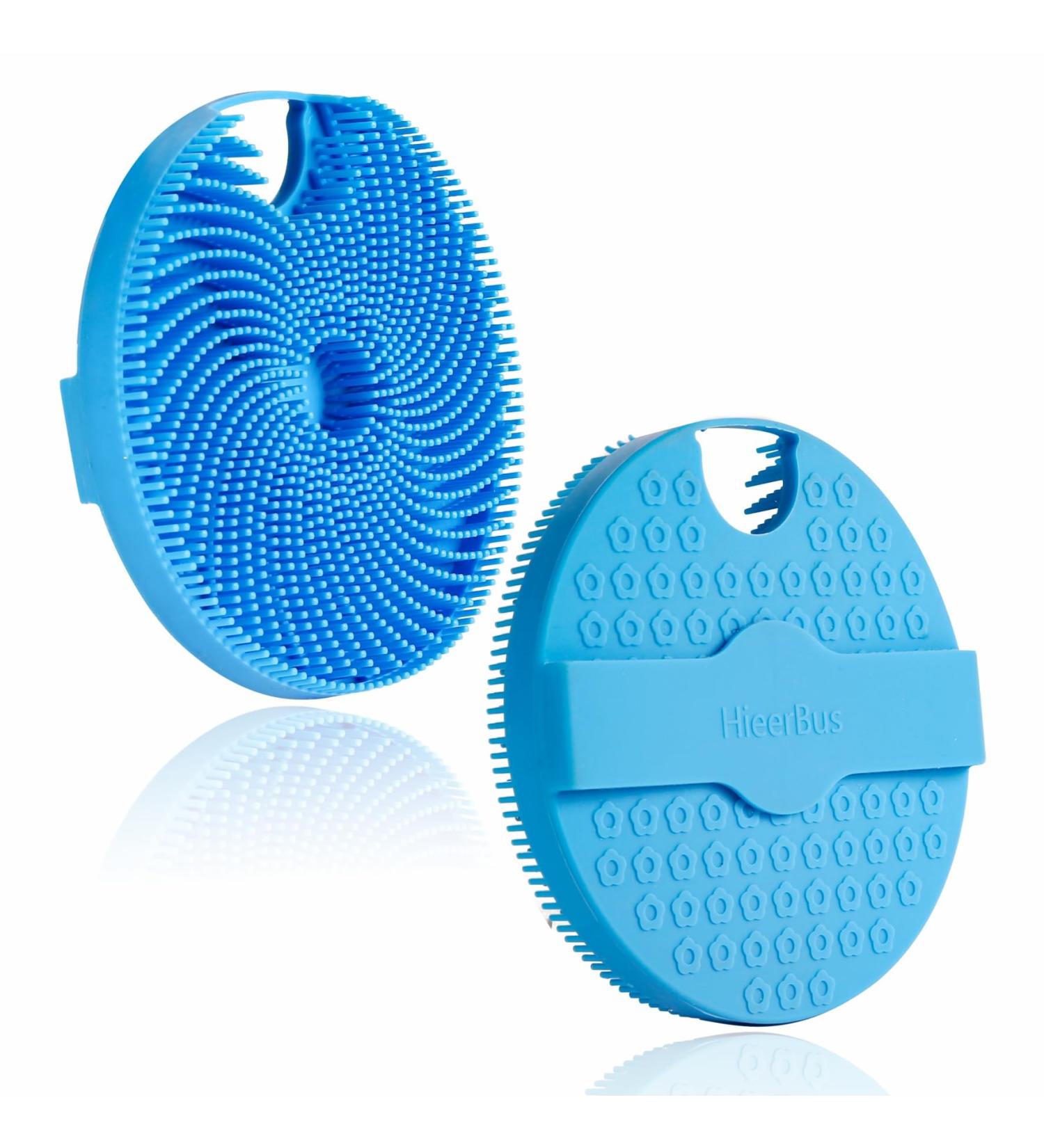HIEERBUS Silicone Body Scrubber Gentle Exfoliating Body Scrubber in Shower Silicone Loofah with Easily Lather Bristles Long Lasting and More Hygienic Than Traditional Shower Loofah 1Pack Blue  - Buy Online on GoSupps.com