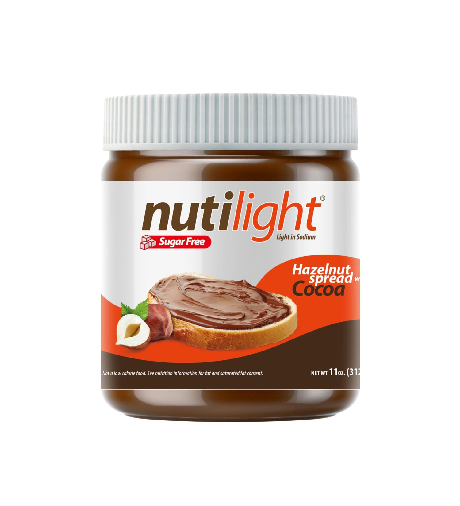 Nutilight Sugar Free Hazelnut Spread - Keto & Diabetic Friendly Low Carb Non-GMO | 11oz Jars (2-Pack - Buy Online on GoSupps.com
