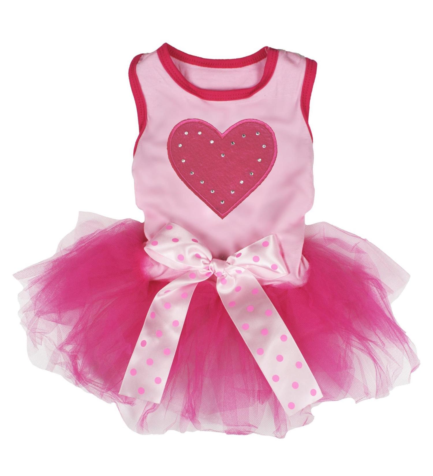 Petitebella Hot Pink Heart Puppy Dog Dress (Pink/Hot Pink, XXX-Large) XXX-Large Pink/Hot Pink
