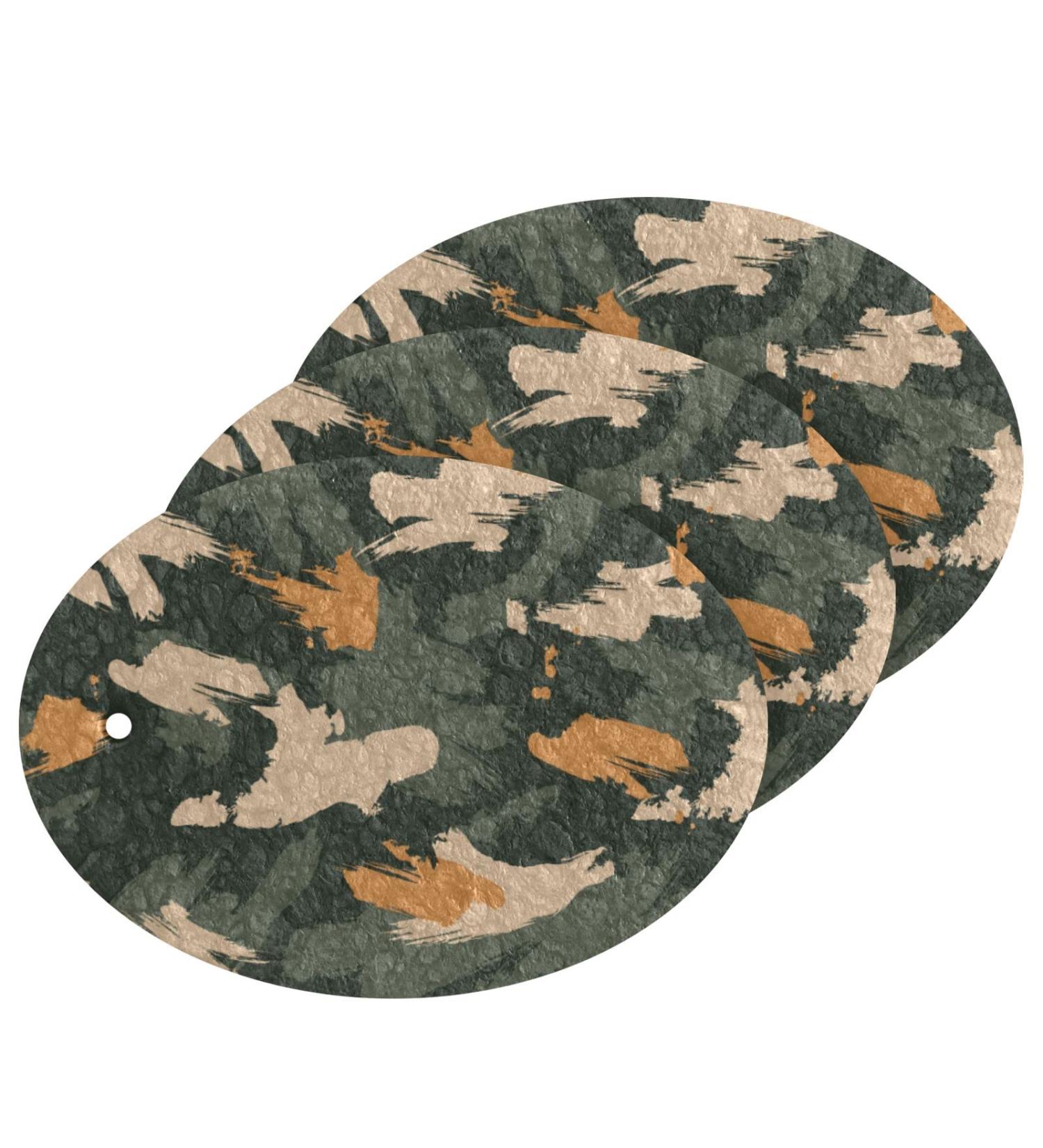 3-Pack Cleaning Kitchen Sponges Oval Abstract Camouflage Kitchen Cellulose Dishwashing Wood Pulp Cotton - Buy Online on GoSupps.com