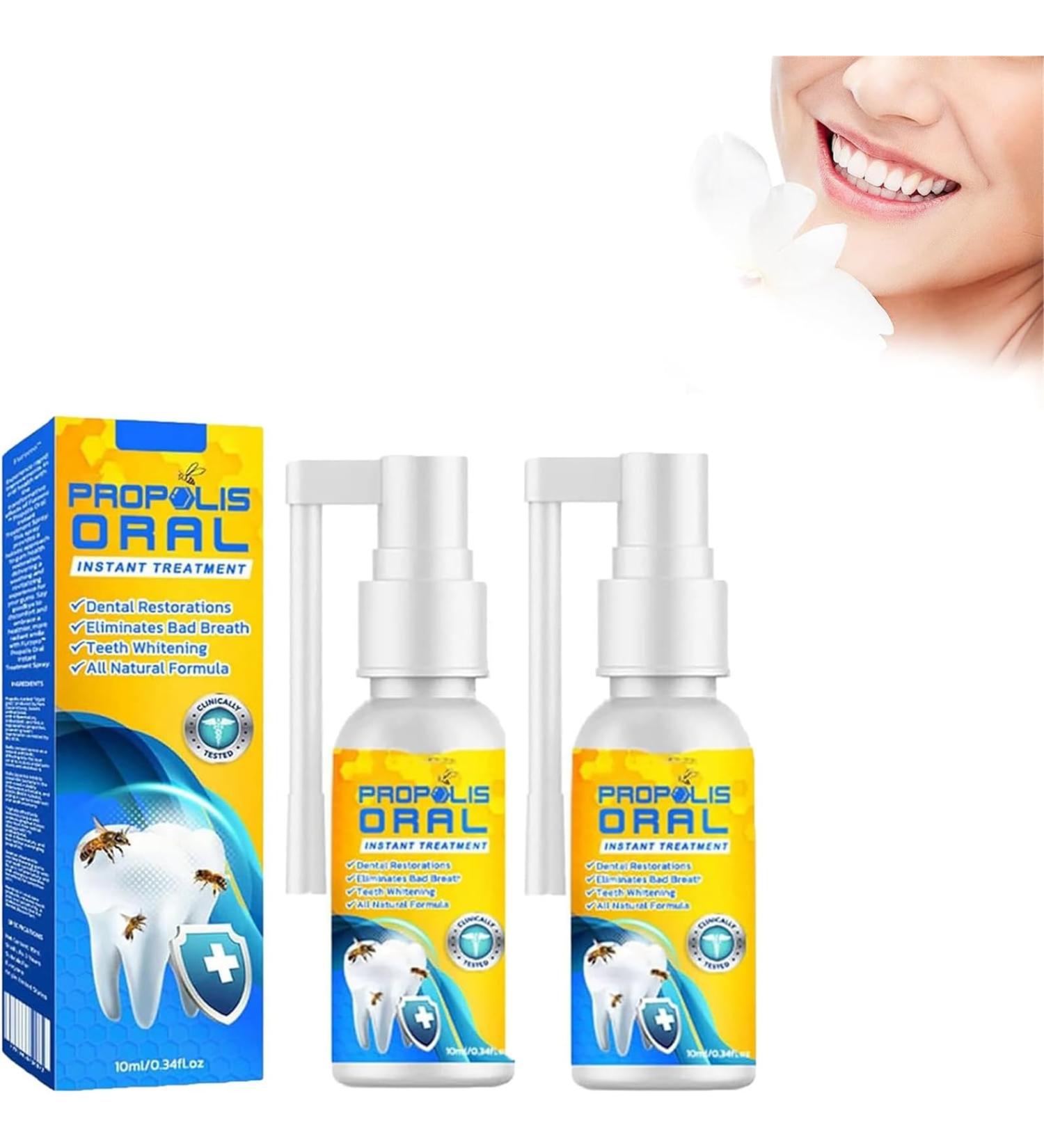 Propolis Oral Instant Treatment Spray Propolis Oral Health Spray Propolis Oral Spray Fresh Breath 0.34Fl Oz (2Pcs) - Buy Online on GoSupps.com