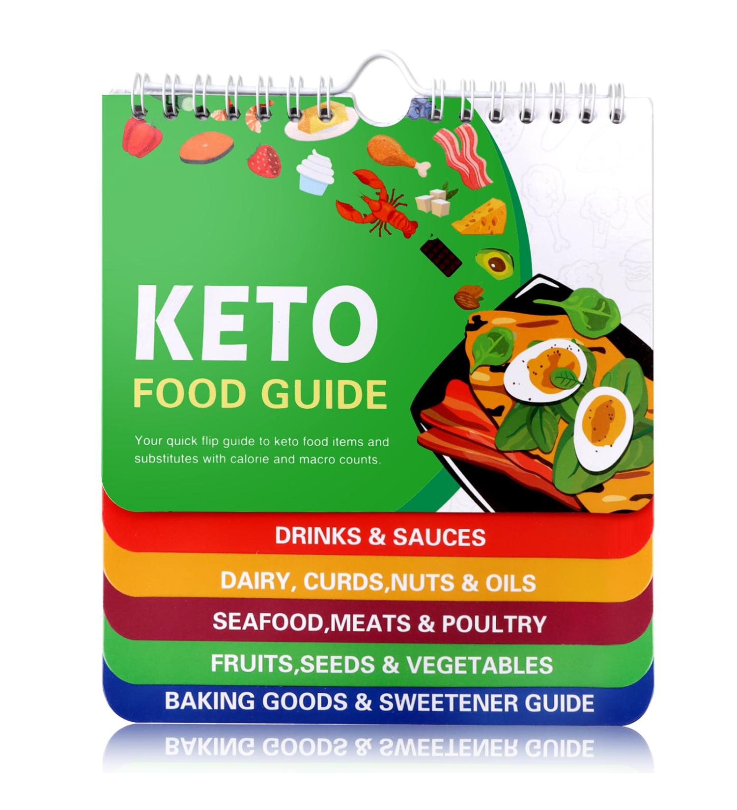 Keto Food Cheat Sheet Magnetic Cookbook Booklet Keto Recipe Book Planning Tool Chart Weight Loss Low Carb Ketogenic Meal Plan Recipes Fridge Reference Guide for Vegetable Meals Fruits - Buy Online on GoSupps.com