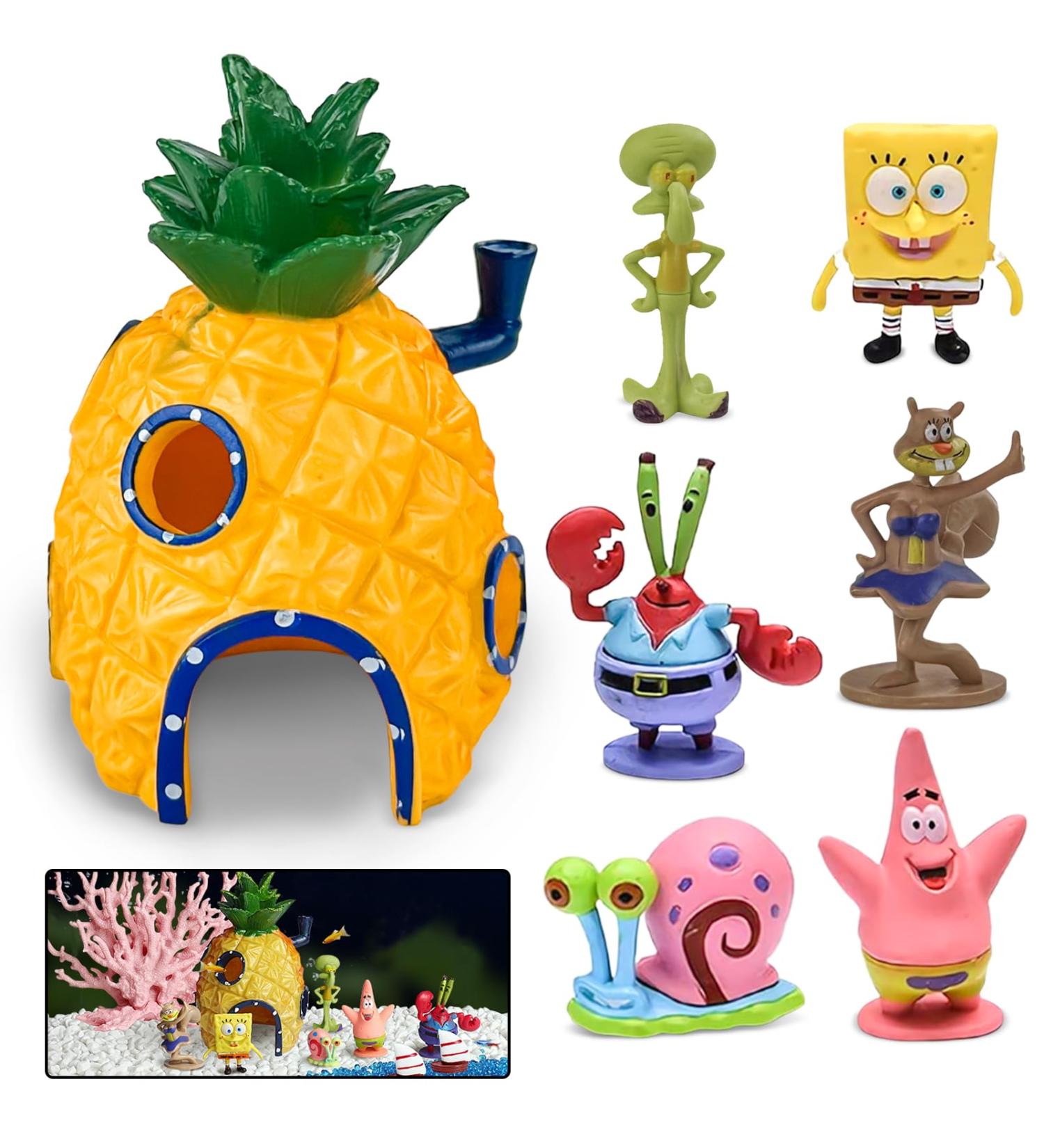 Tyxjj-bf 7Pcs Pineapple Aquarium Decor - Perfect Underwater Decoration for Shrimp & Small Fish - Durable Plastic Accessories - Buy Online on GoSupps.com