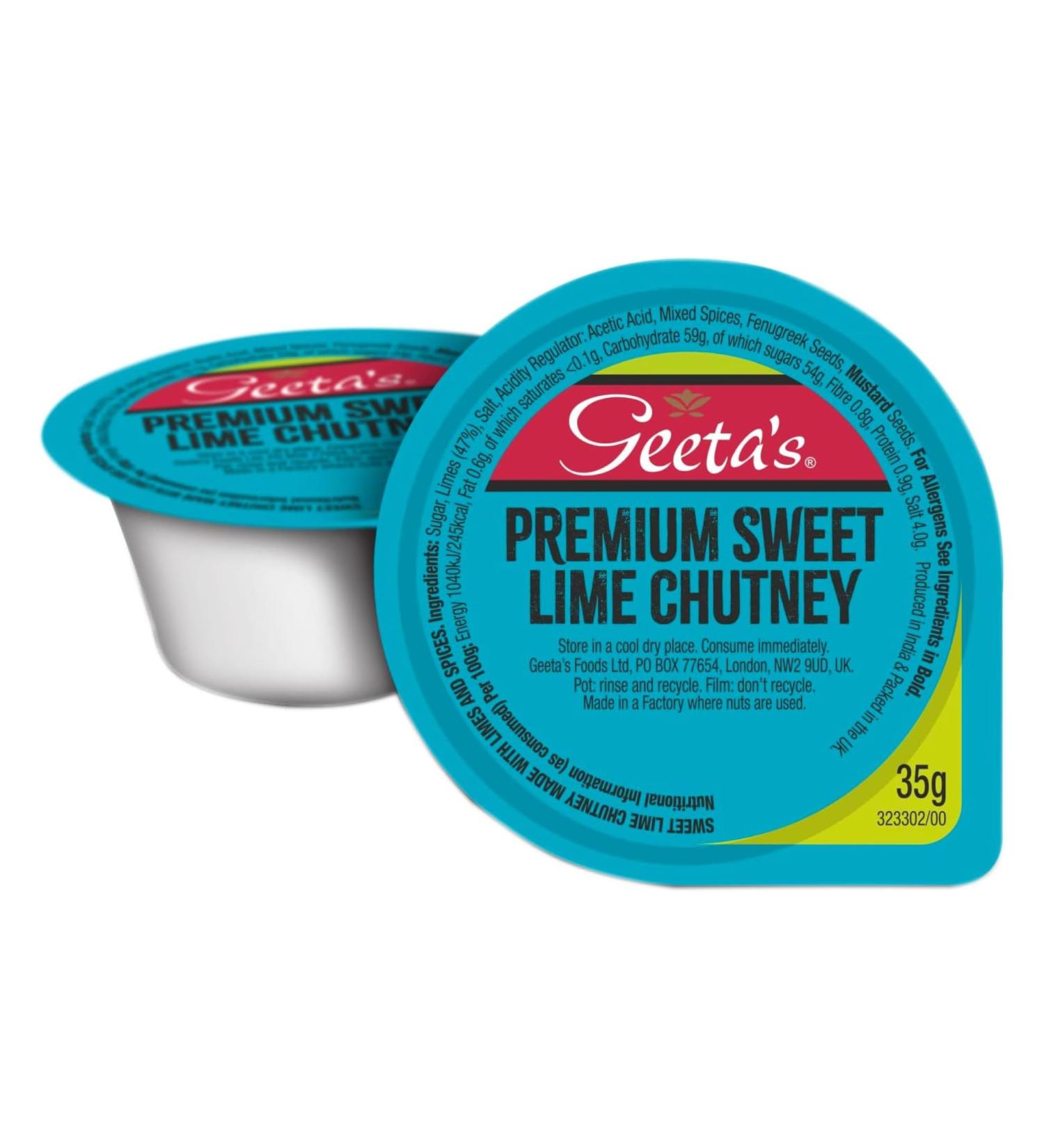 Geeta's Premium Sweet Lime Chutney 50x35g - Buy Online on GoSupps.com