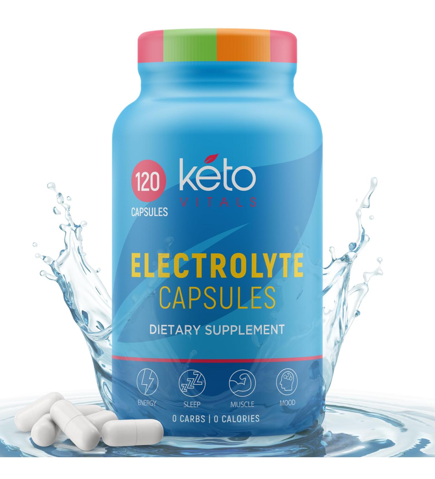 Keto Vitals Electrolyte Capsules - Original Keto Electrolyte Pills for Hydration | Calorie-Free & Carb-Free | Shop Internationally - Buy Online on GoSupps.com