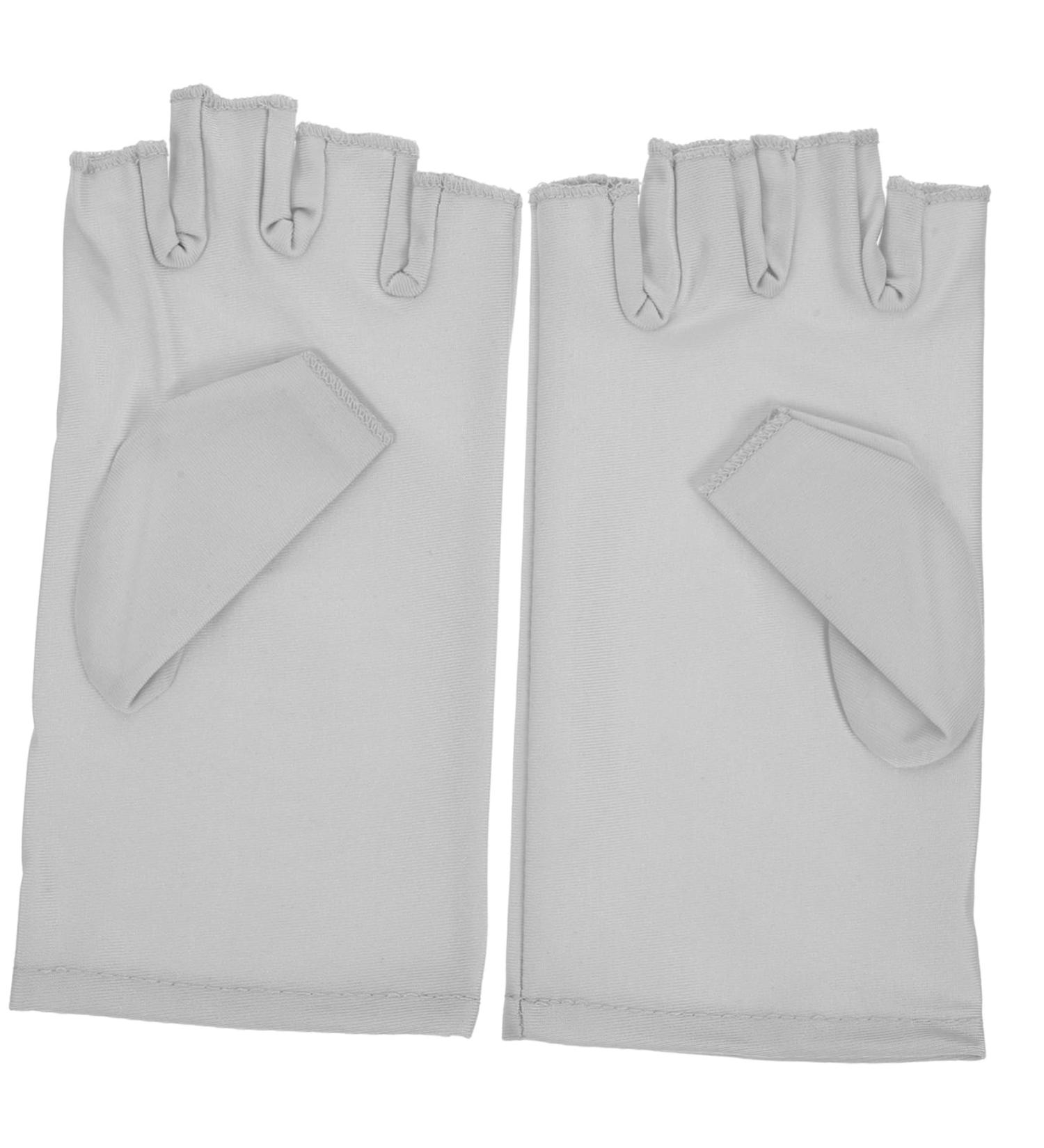 FRCOLOR 1 Pair Nail Gloves Glove for Nail Lamp Fingerless Gloves Led Dry Lamp Gloves Anti Uv Gloves Protective Gloves Manicure Gloves Uv Protection Spandex Riding 17x8.5cm Light Grey - Buy Online on GoSupps.com