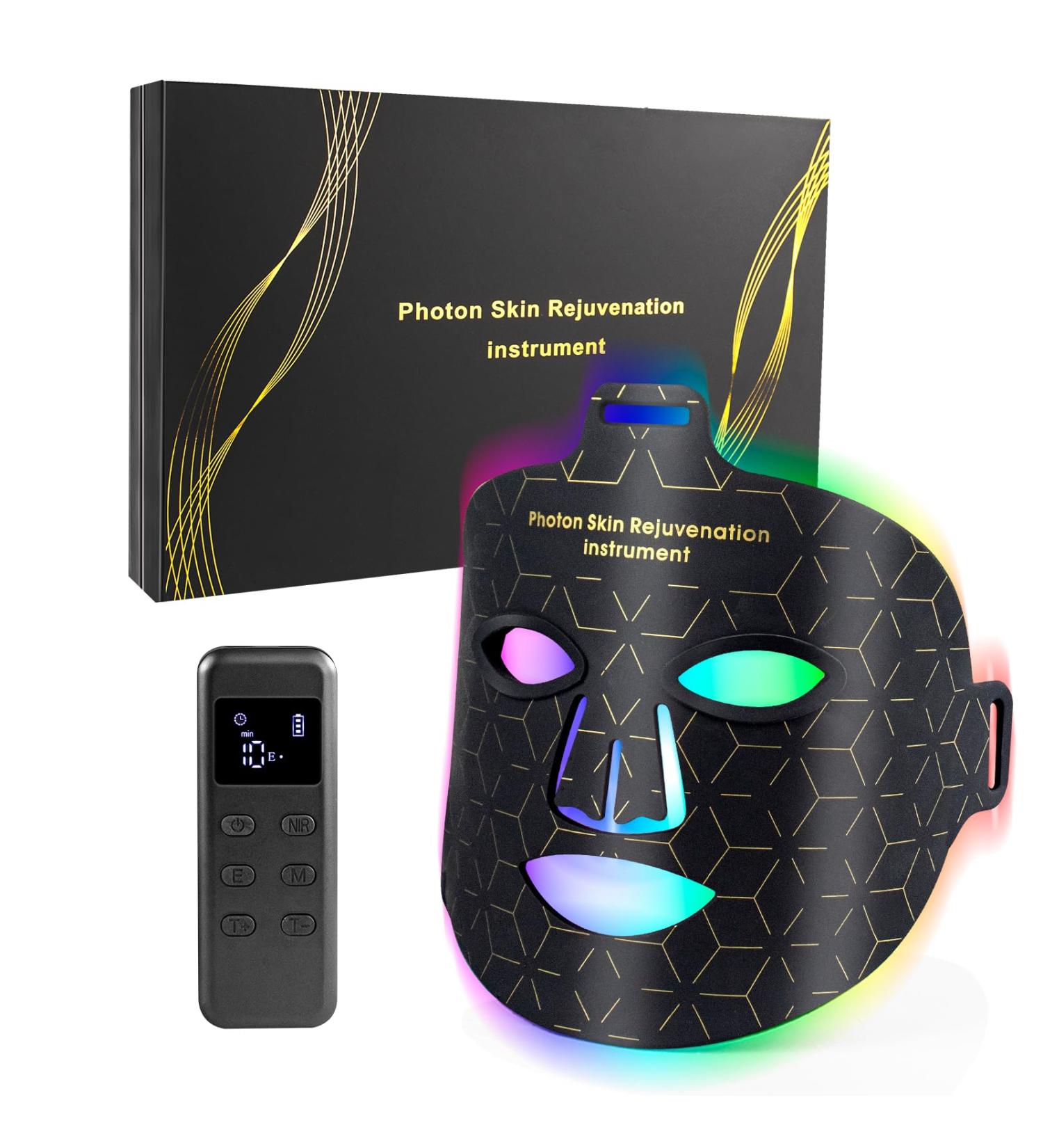 LED Light Therapy Mask - 7 Colors Near Infrared Face Device for Home & Travel Skincare - Buy Online on GoSupps.com