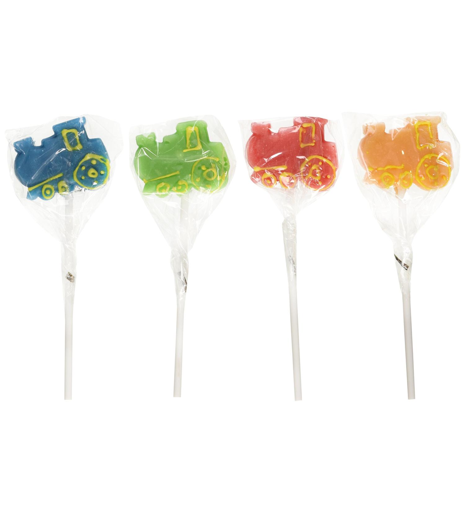 Train Shaped Assorted Suckers 12ct - Fun and Delicious Treats - 12 Pieces - Buy Online on GoSupps.com