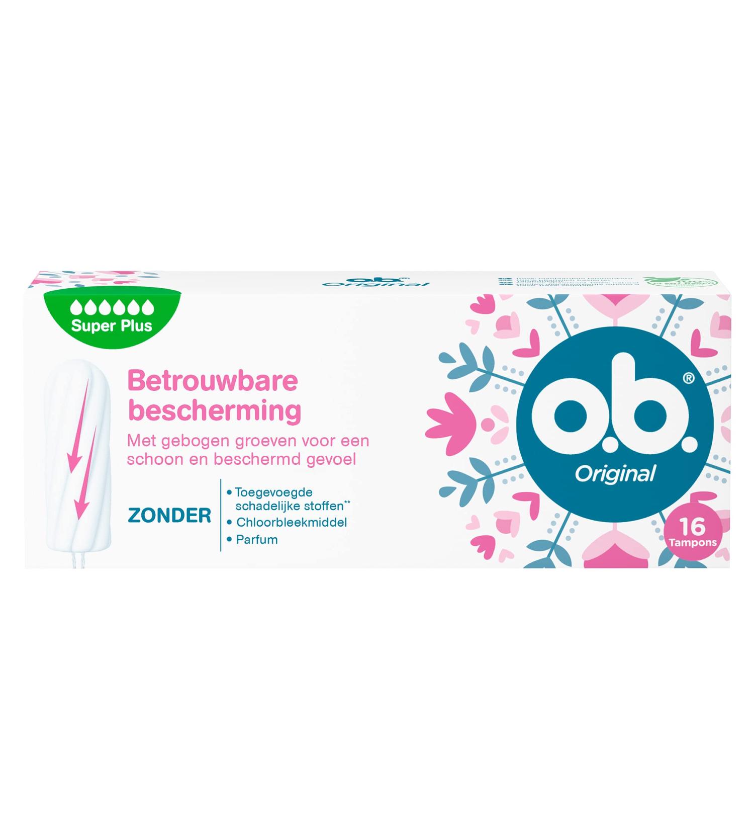 O.B. Original Super Plus Tampons - StayDry Technology for Heavy Days | 16 Pack - Buy Online on GoSupps.com
