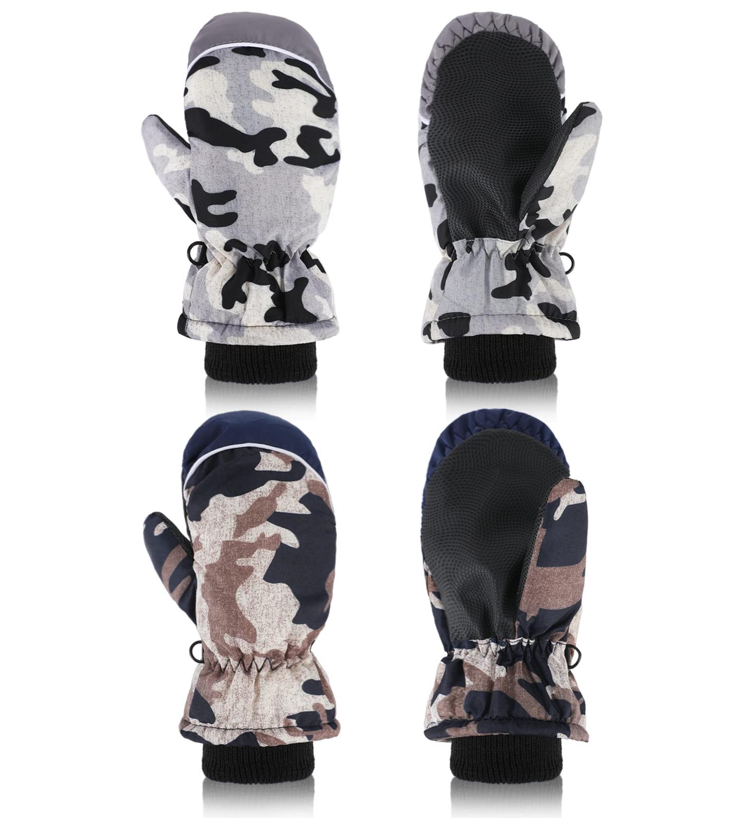 SATINIOR Kids Winter Ski Gloves 2 Pairs 5-8 Years | Waterproof & Warm Snow Mittens for Outdoor Activities - Buy Online on GoSupps.com