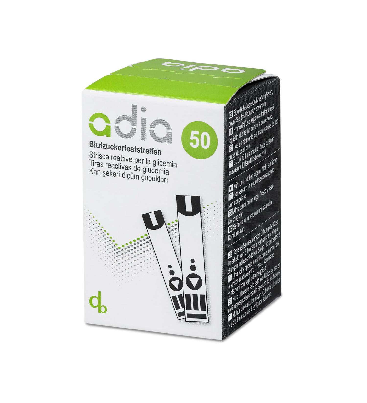 Adia Blood Glucose Test Strips - 50 Pieces | Affordable & Easy Blood Sugar Control for Diabetes Management - Buy Online on GoSupps.com