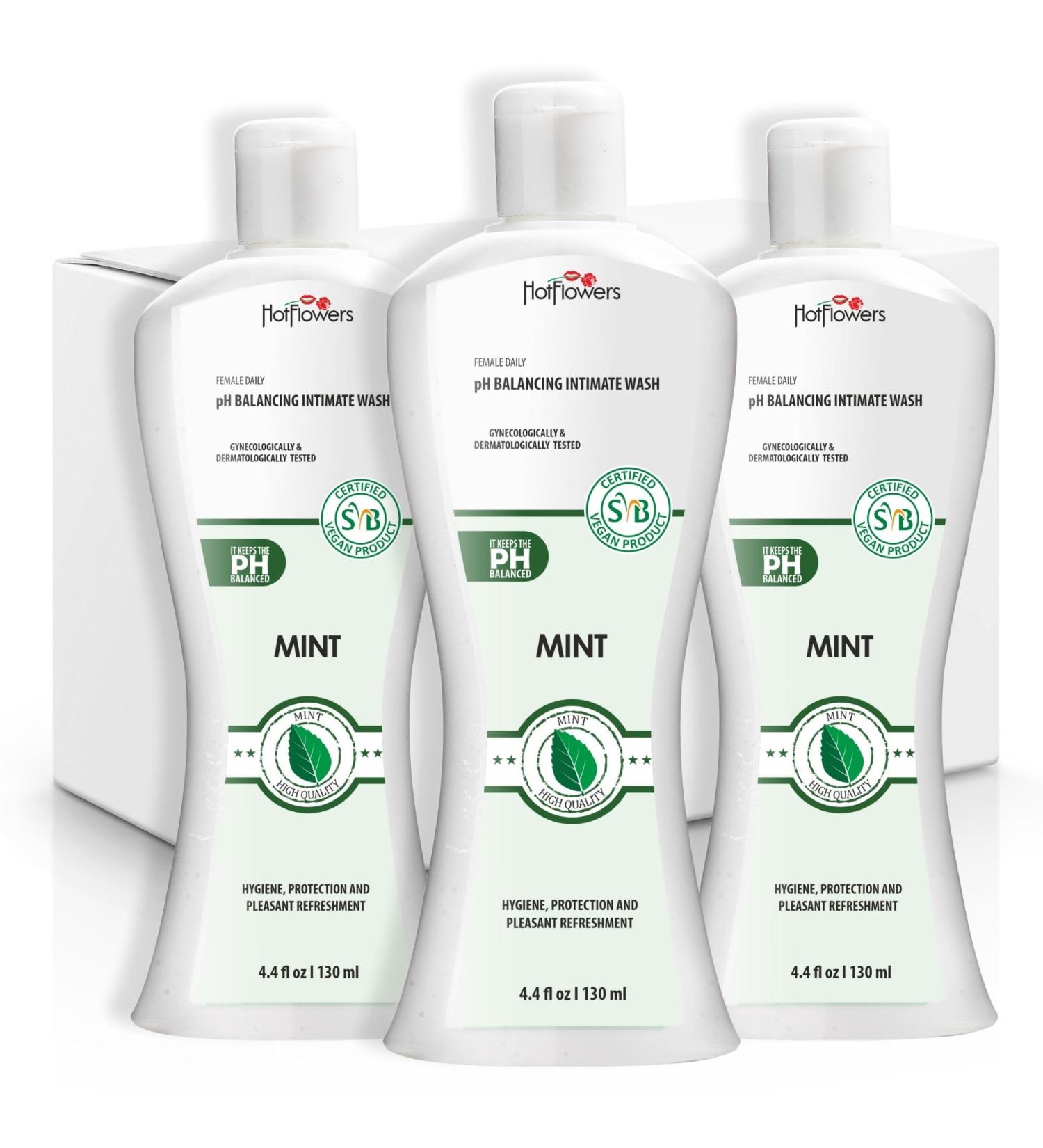 HOT FLOWERS Mint Feminine Wash 4.4 oz - pH Balanced Intimate Care for Women, Gynecologist Tested - Buy Online on GoSupps.com