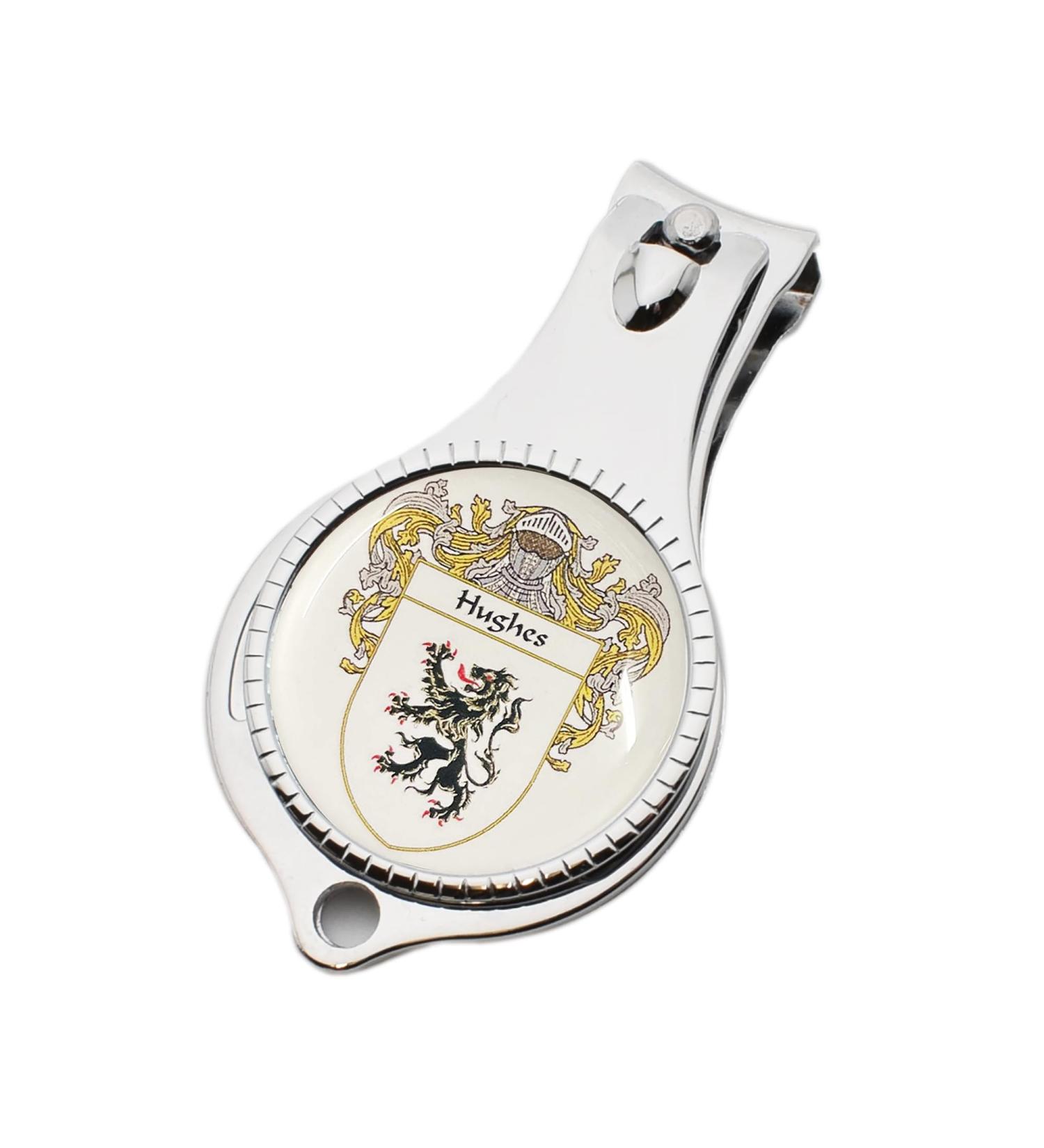 Personalised with Family Crest Pocket Nail Clipper File and Bottle Opener