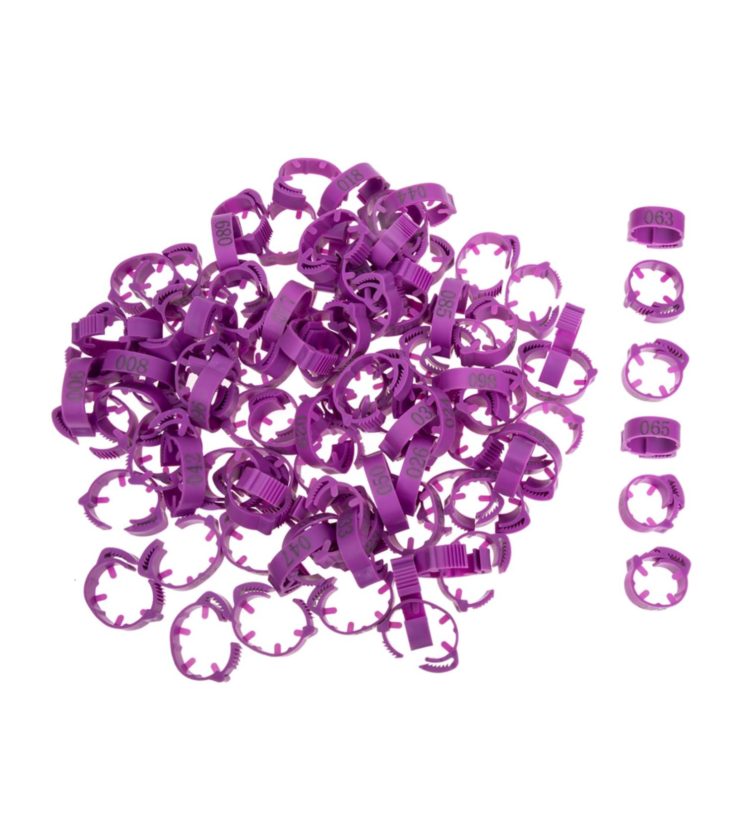 BUGUUYO 100pcs Chicken Leg Ring Chicken Thigh Poultry Identification Ring Chicken Drumsticks Plastic Purple - Buy Online on GoSupps.com