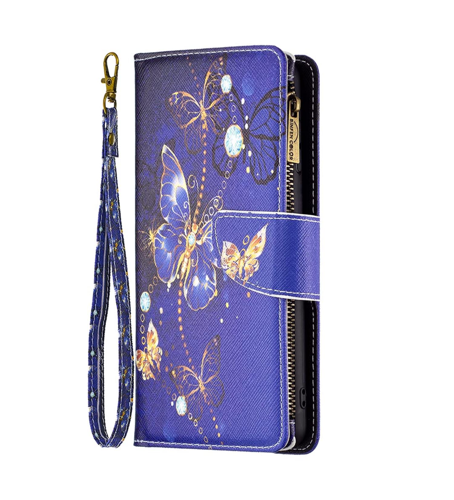 VQWQ Mobile Phone Case for Xiaomi Redmi Note 12 5G & Poco X5 - Protective Leather Folding Case with Lanyard & Magnetic Closure - Butterfly Design - Buy Online on GoSupps.com