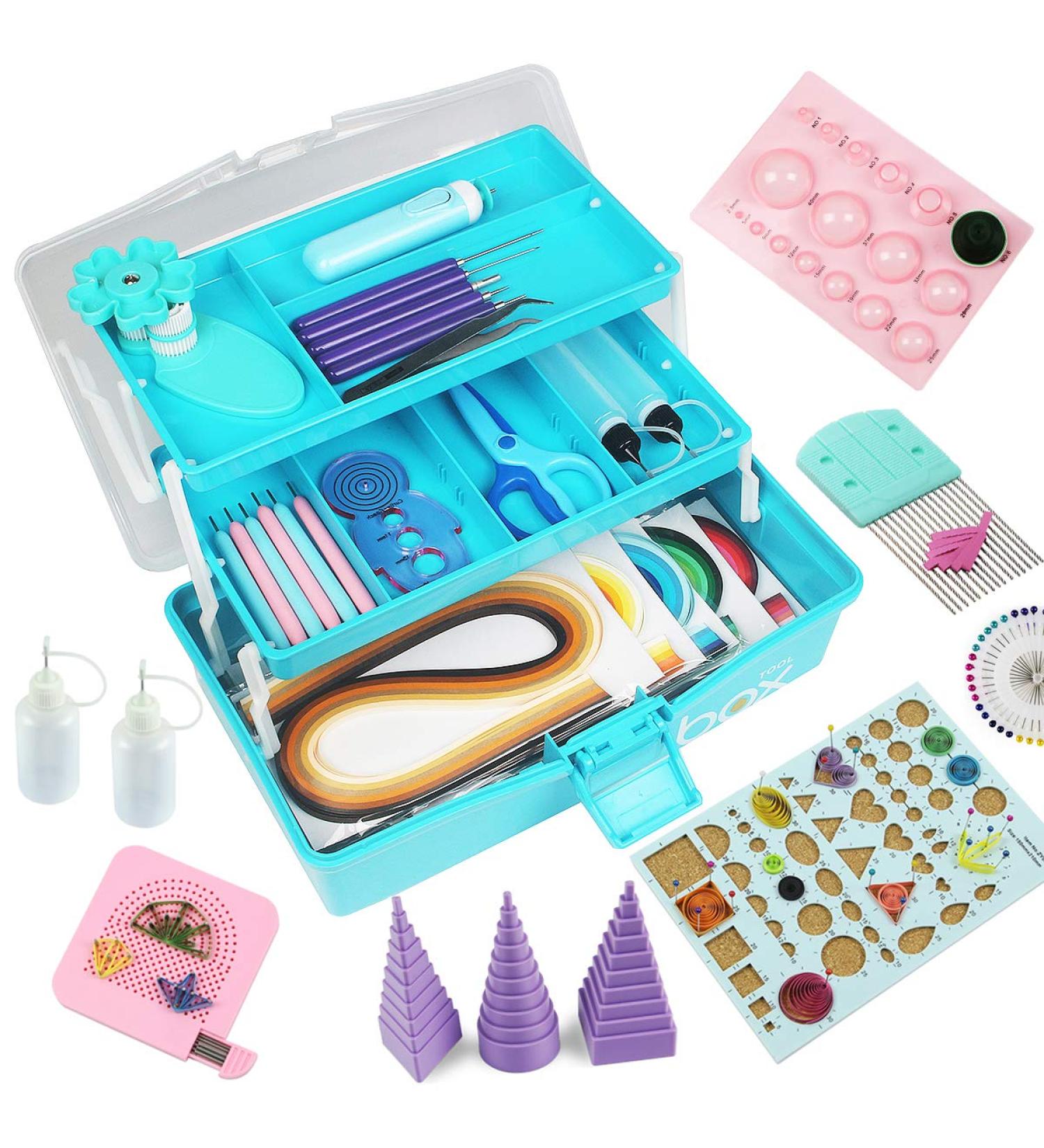 Quilling Kit - Blue Paper Crimper and Supplies for Quilling Projects - Buy Online on GoSupps.com
