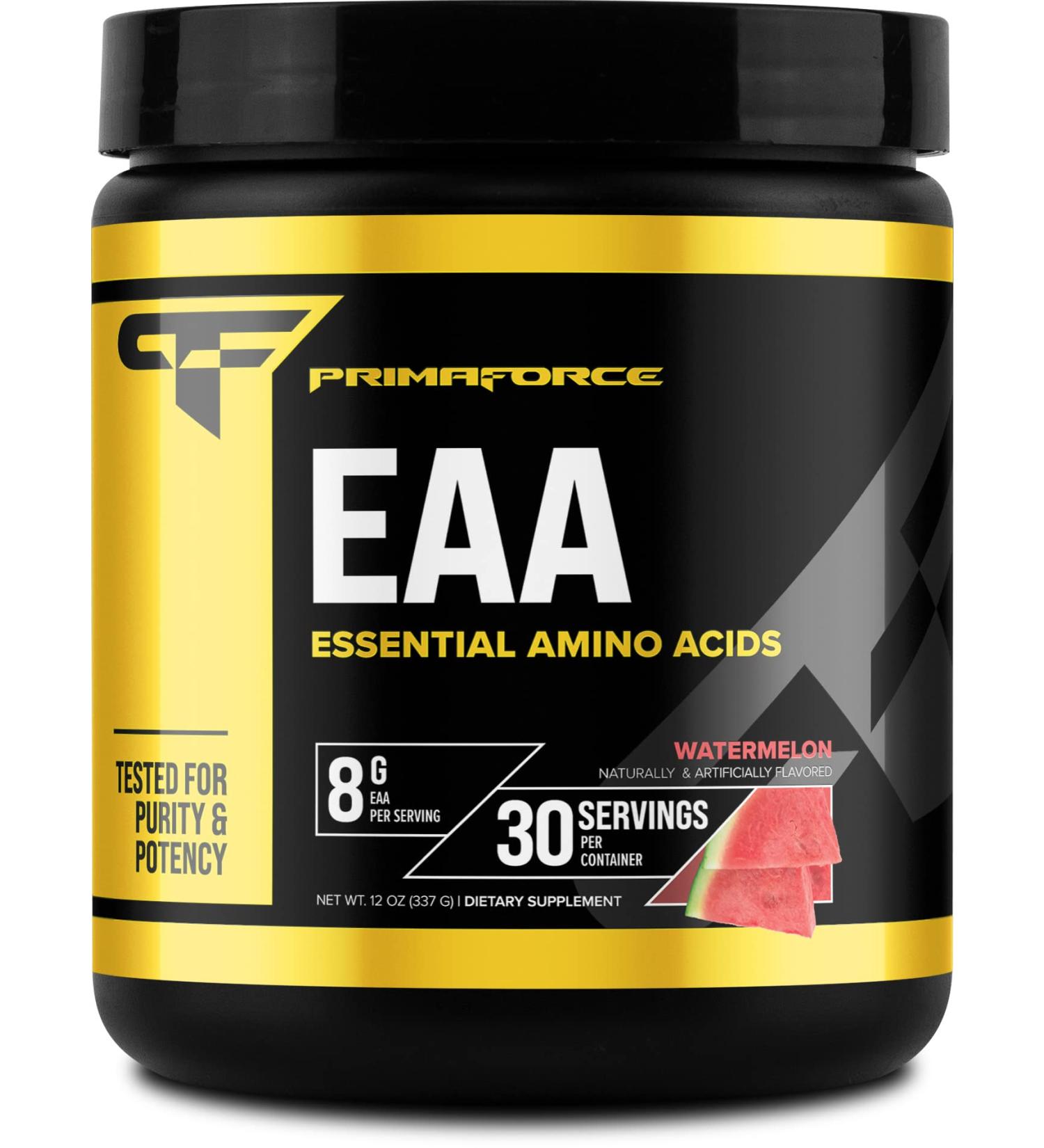 Primaforce EAA Powder (30 Servings) - Essential Amino Acids for Pre/Intra Workout & Recovery | Non-GMO Gluten Free Watermelon Flavor - International Shipping Available - Buy Online on GoSupps.com