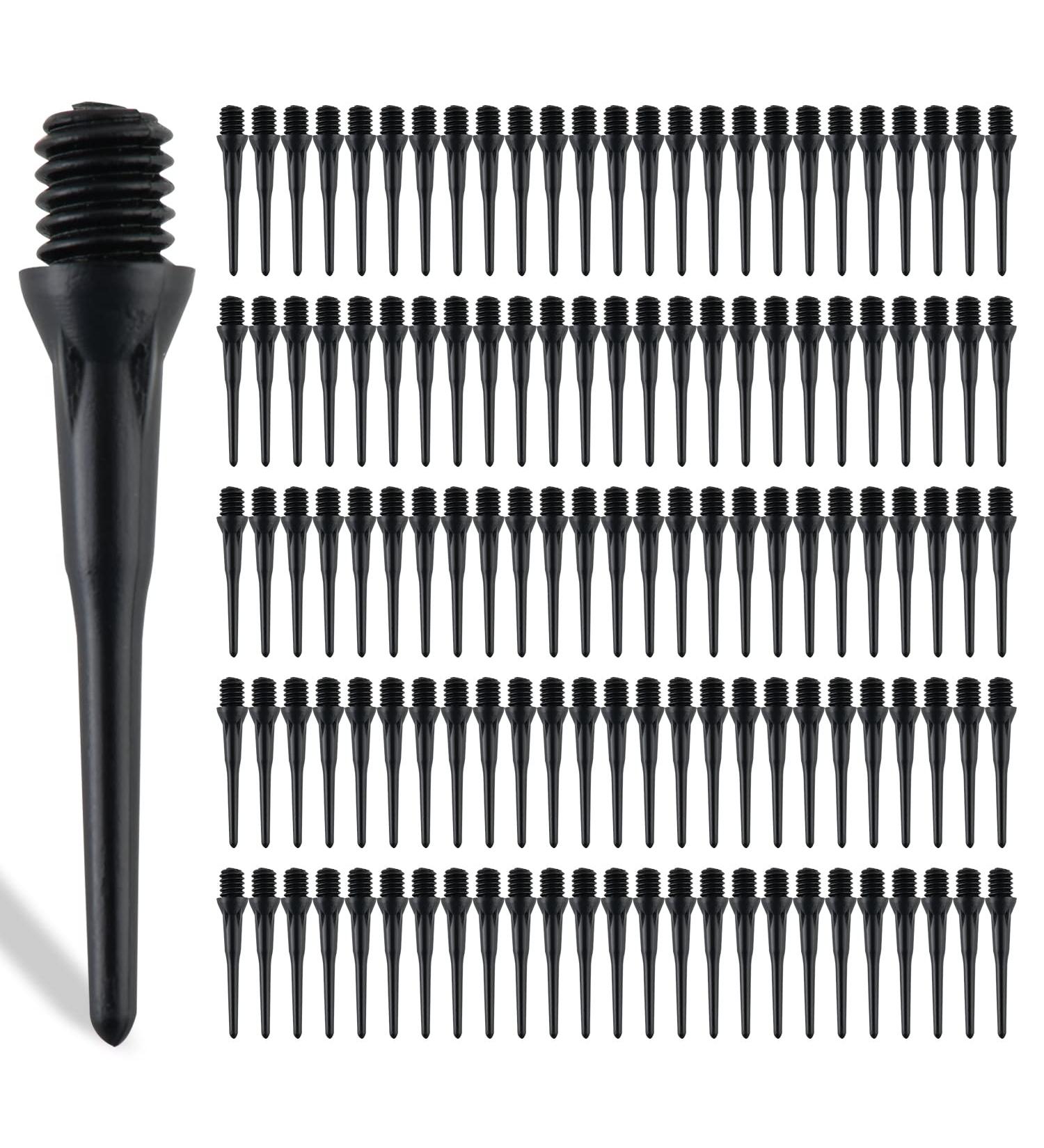 Tian Ma 2BA Thread Plastic Tip Dart Points - Black 200 Pack | Soft Dart Tips Replacement & Accessories - Buy Online on GoSupps.com