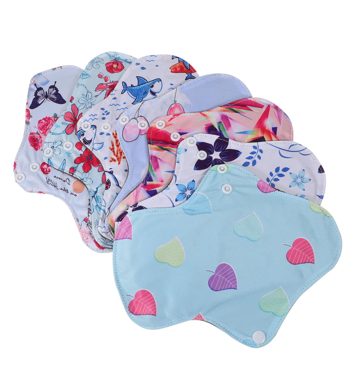Hemoton 7pcs Women's Bamboo Charcoal Cloth Panty Liners - Reusable Period Pads with Storage Bag - Buy Online on GoSupps.com