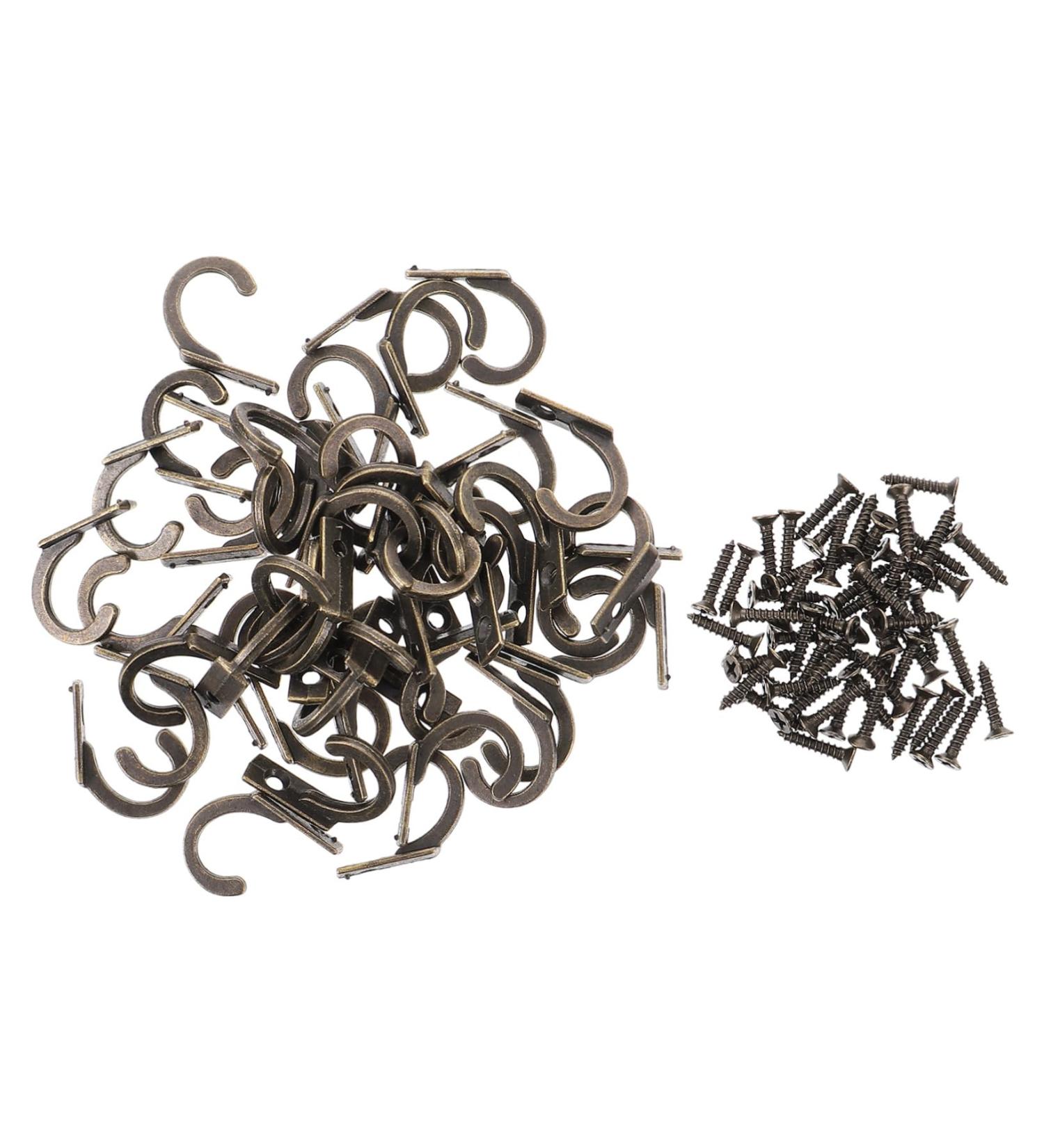 PRETYZOOM 50pcs Hook up Retro Keychain Coat Hooks Wall Hooks for Coats Hanging Hooks Furniture Wall Hanging 2.2X1.7cm Assorted Color - Buy Online on GoSupps.com