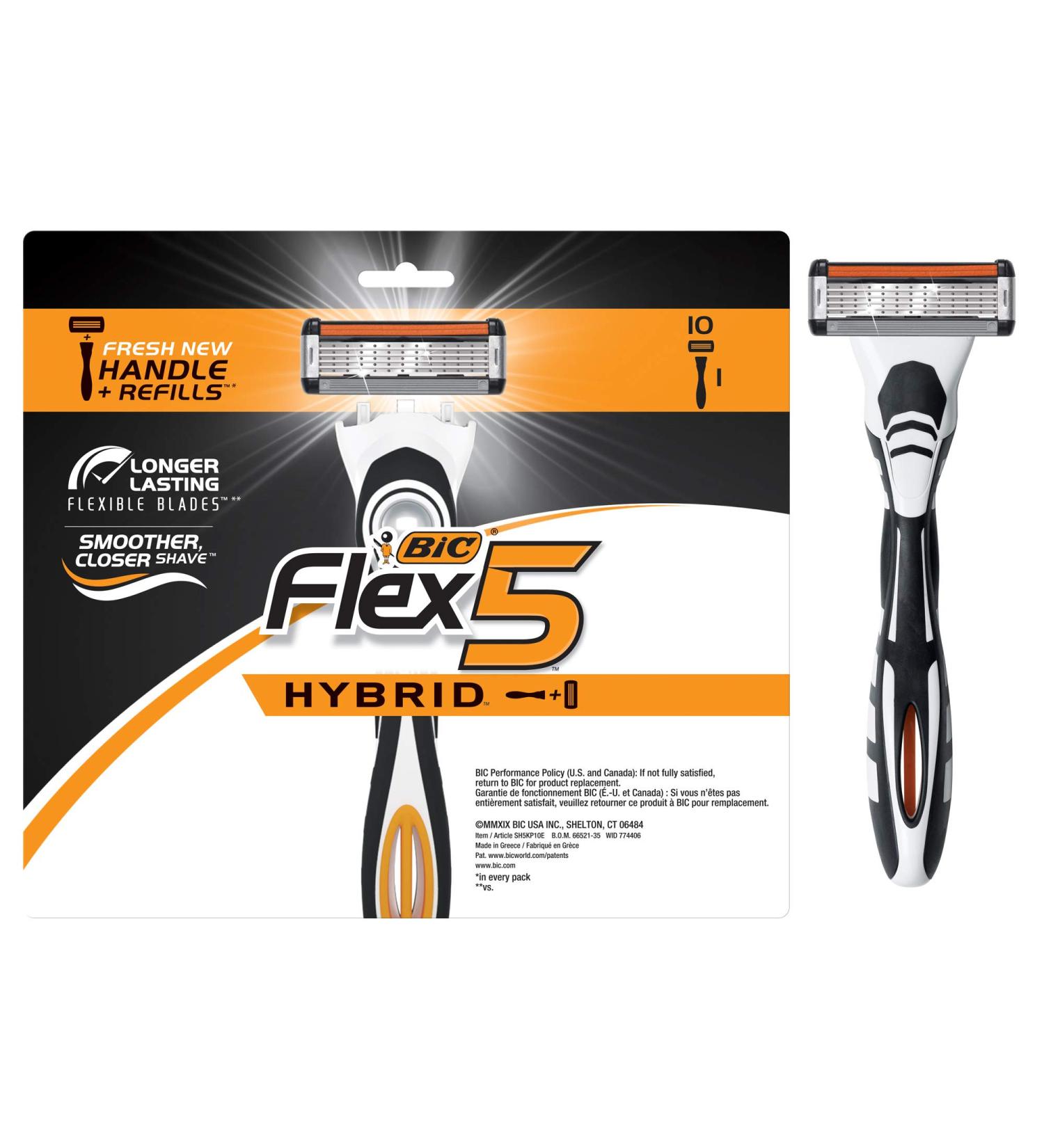 BIC Flex 5 Titanium Men's Disposable Razor - Ultra-Close Shave Five Blades Pack of 10 - International Shipping Available - Buy Online on GoSupps.com
