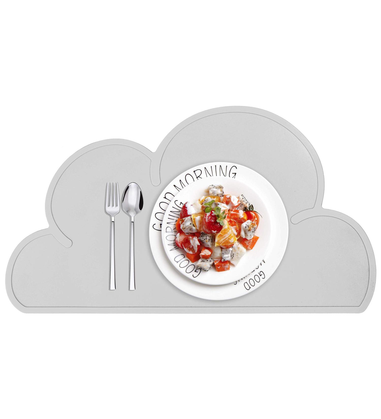 HONGXIN-SHOP Kids Non-Slip Silicone Cloud Placemat - Easy Clean Multi-Purpose Tableware for Baby, Grey - Buy Online on GoSupps.com